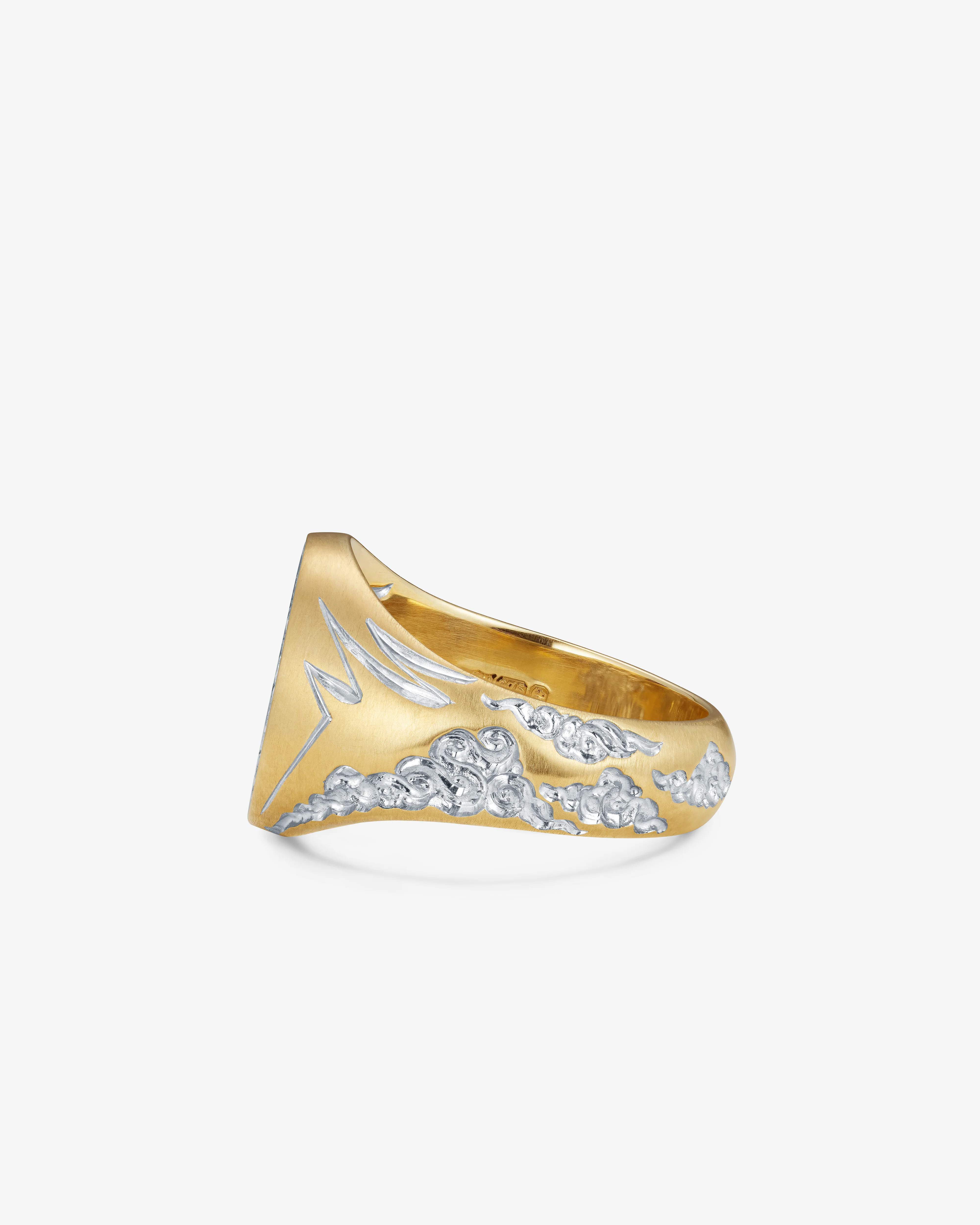Castro  - Mini Horse Signet Ring -  (White) - Image 2