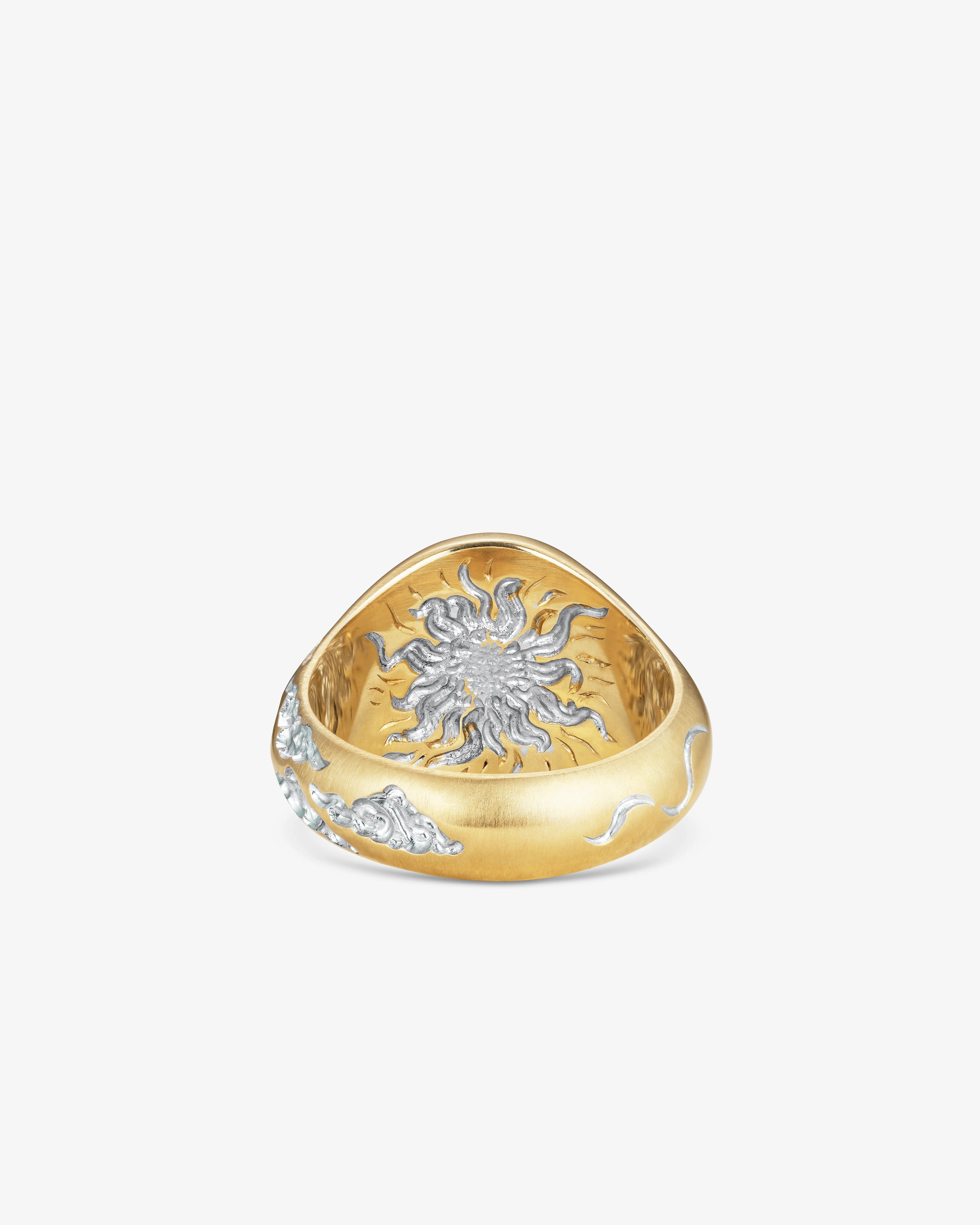 Castro  - Mini Horse Signet Ring -  (White) - Image 3