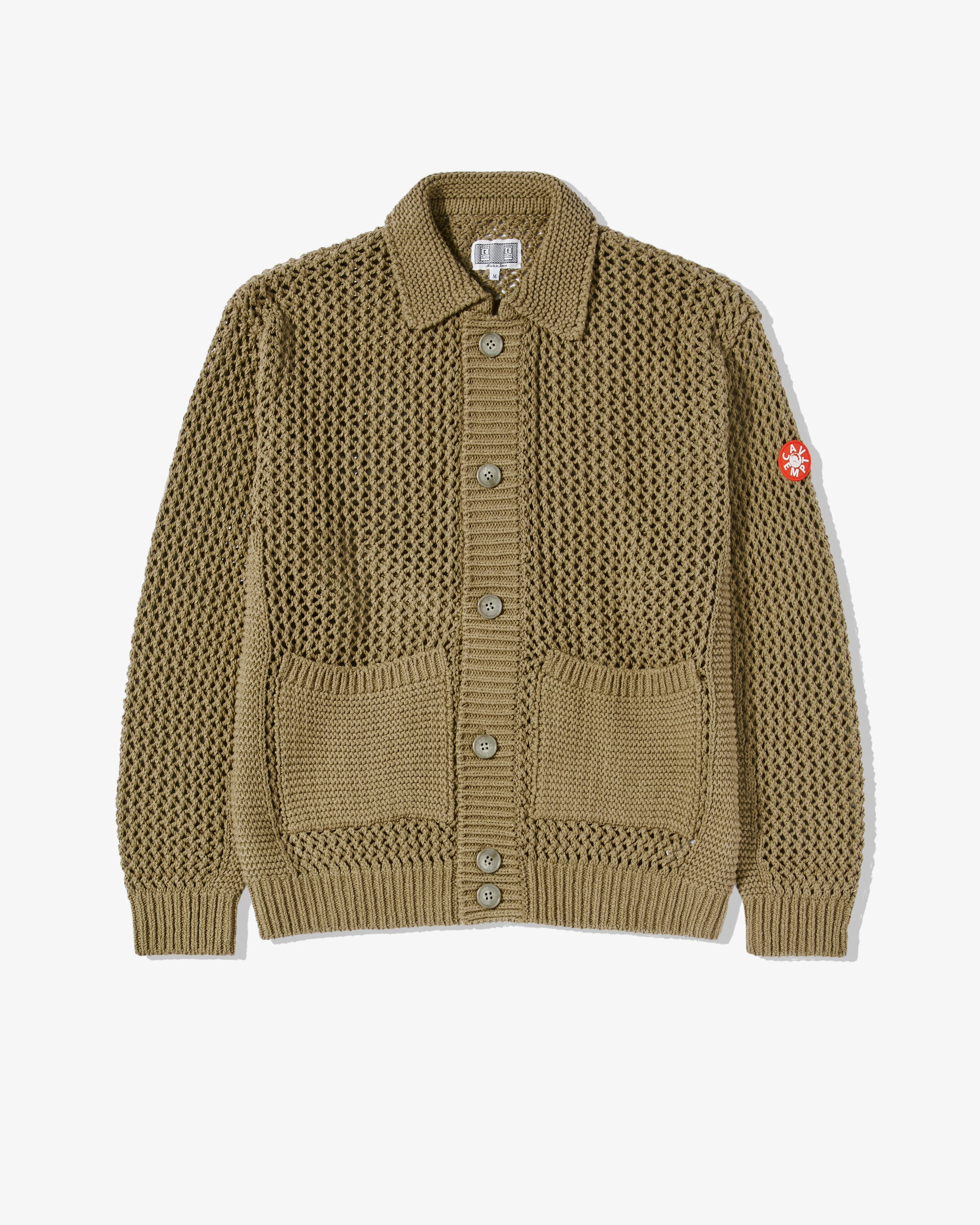 Cav Empt - Men’s Collared Mesh Knit Cardigan - (Brown)