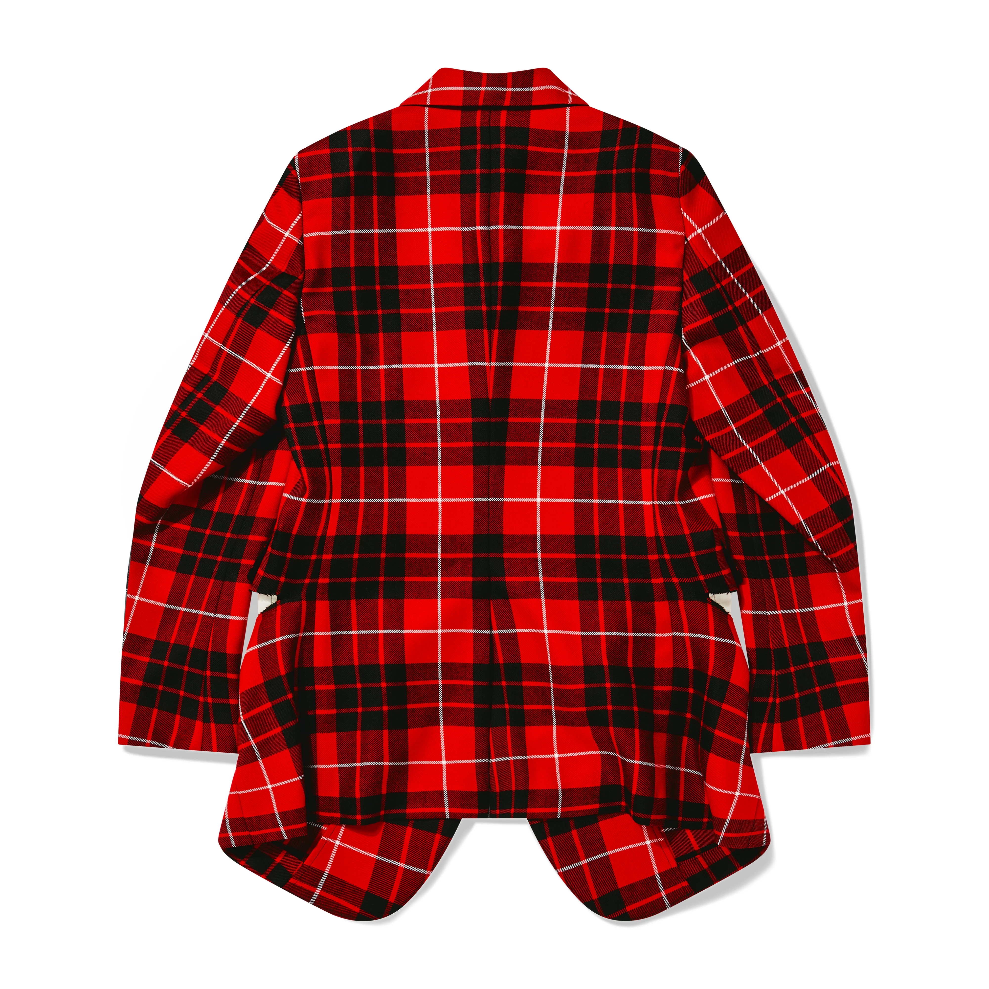BLACK Comme des Garçons - Lochcarron Tartan Buckled Jacket - (Red/Black) - Image 2