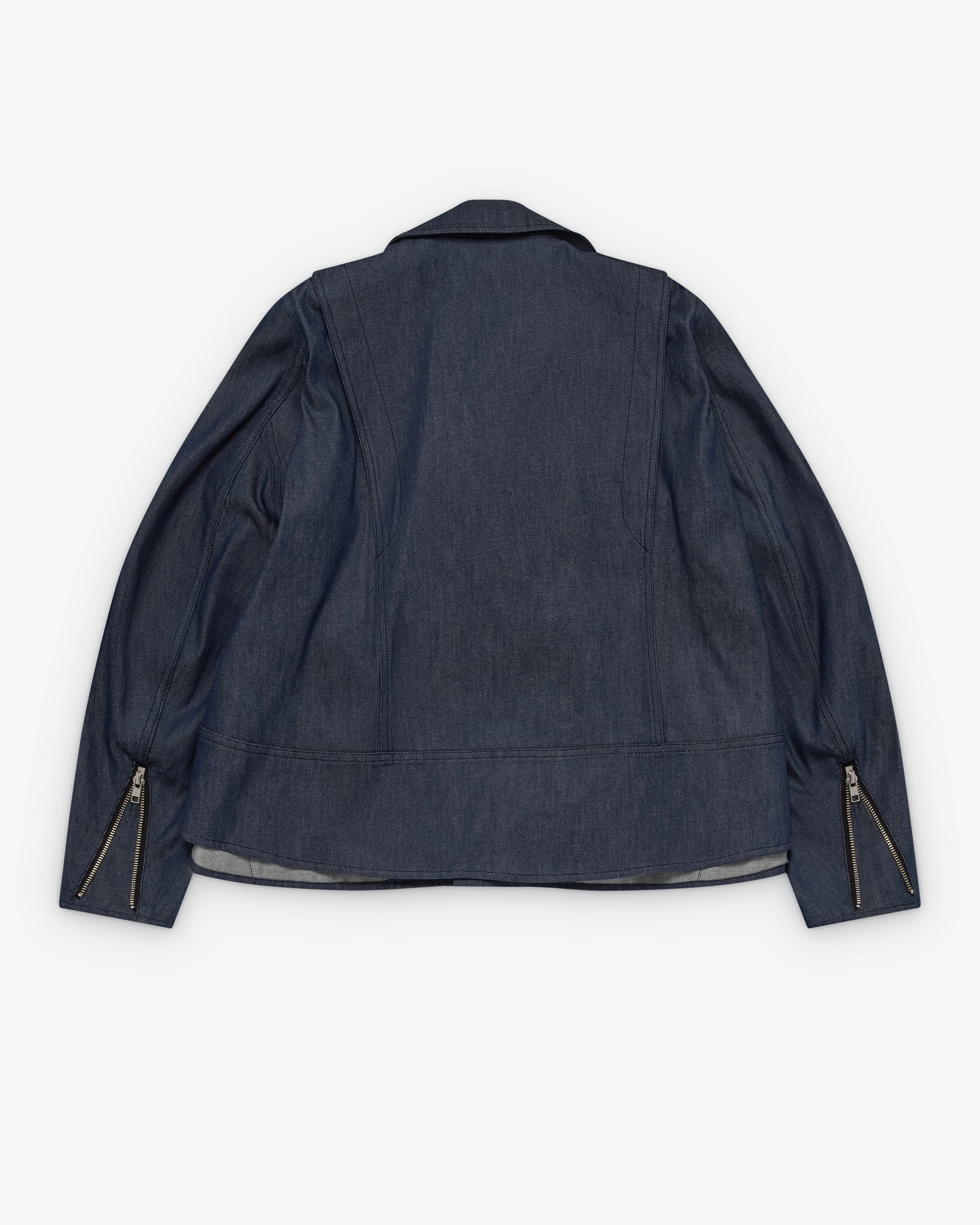 Black Comme des Garçons - Denim Biker Jacket - (Indigo) - Image 2