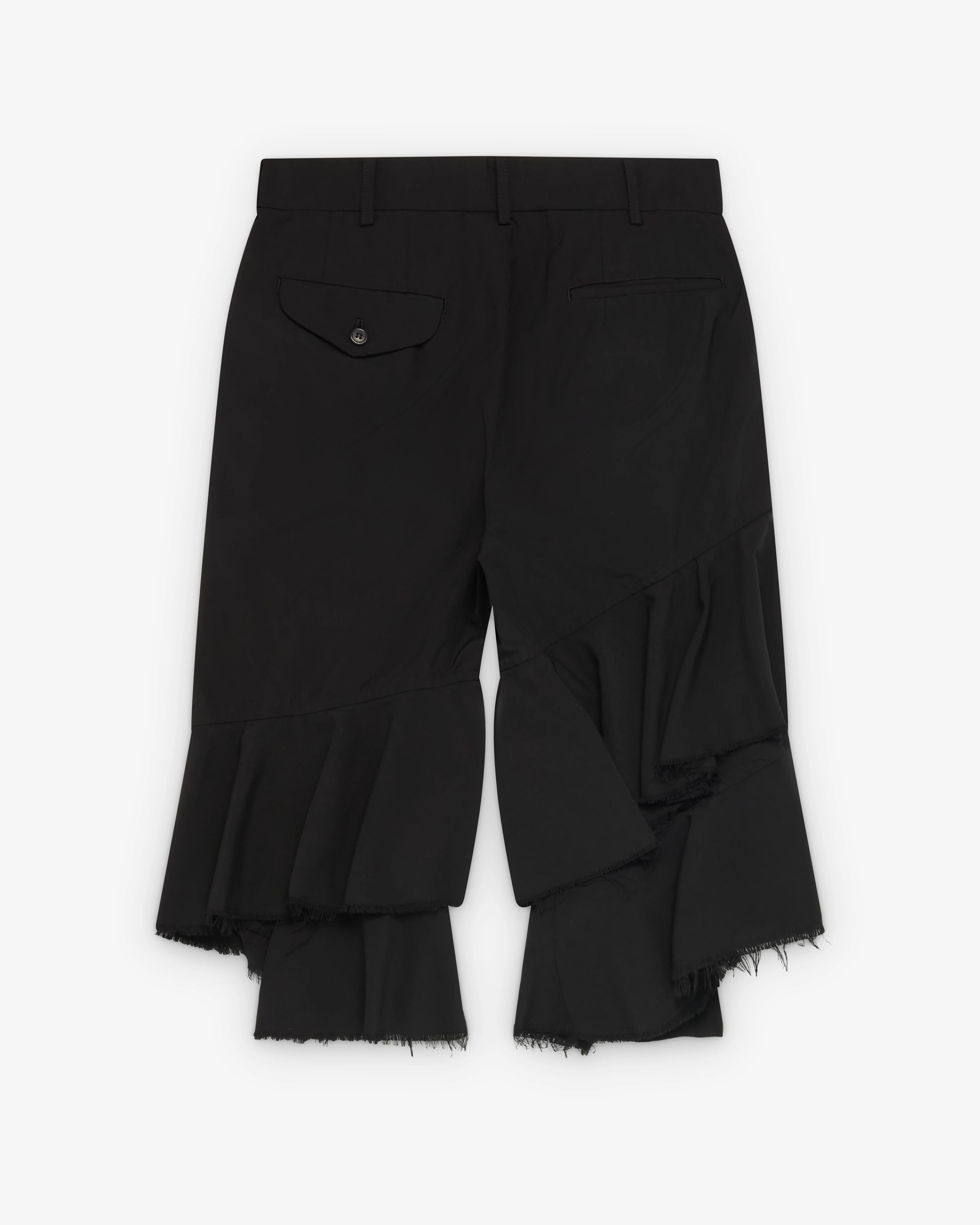 Black Comme des Garçons - Raw Hem Cropped Trousers - (Black) - Image 2