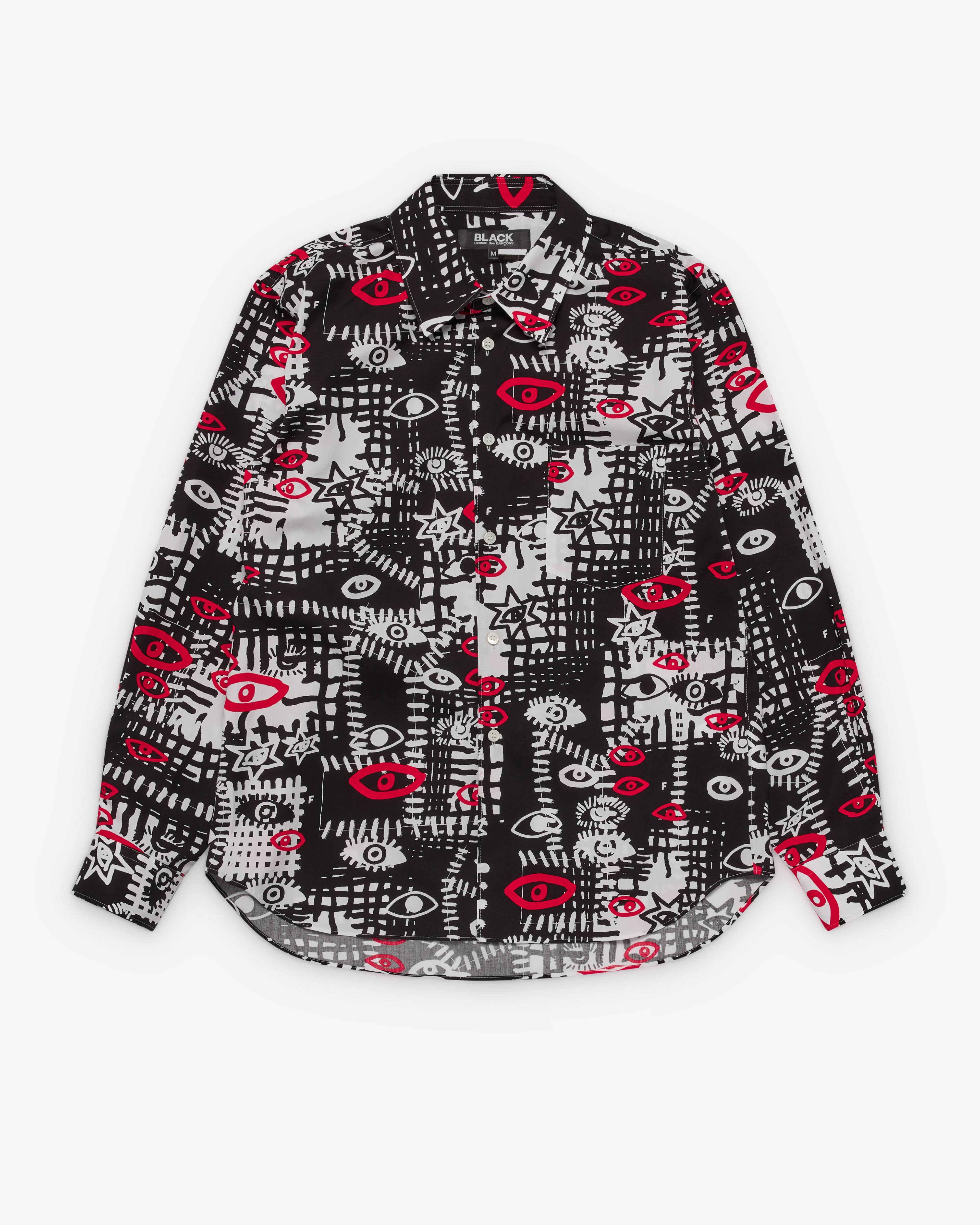 Black Comme des Garçons - Eye Print Shirt - (Black/Red/White)