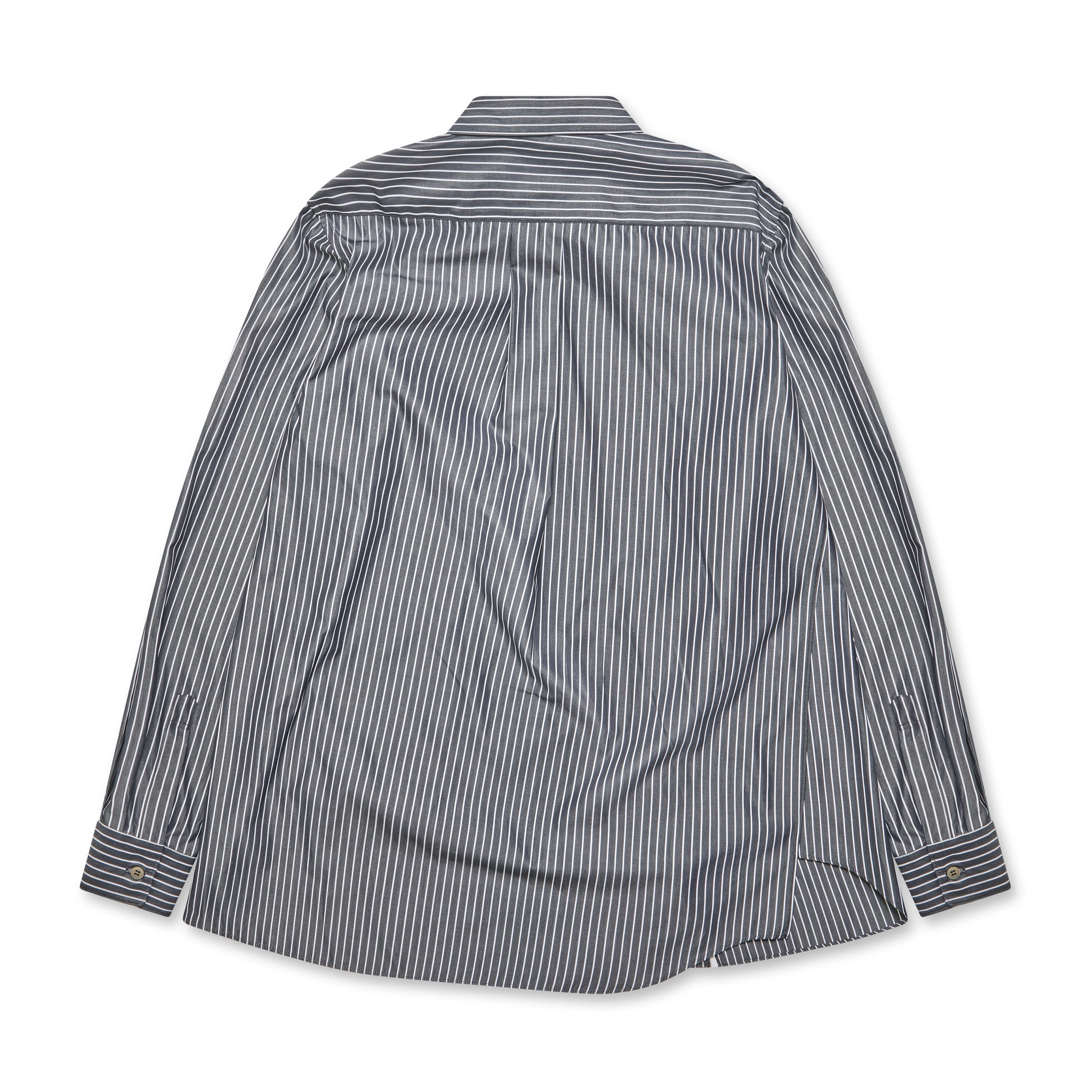 BLACK Comme des Garçons - Twisted Placket Shirt - (Grey/White) - Image 2