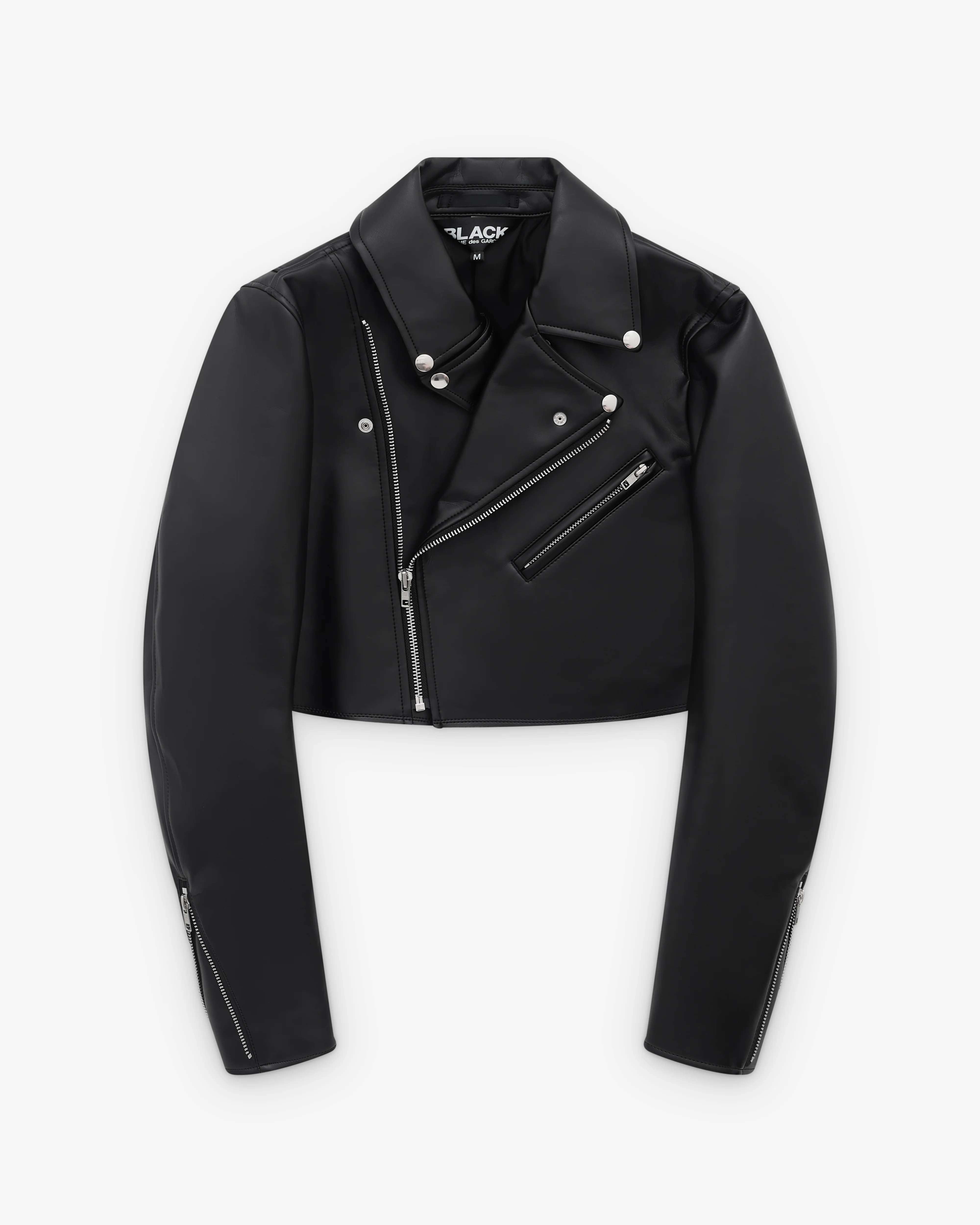 Black Comme des Garçons - Cropped Biker Jacket - (Black)