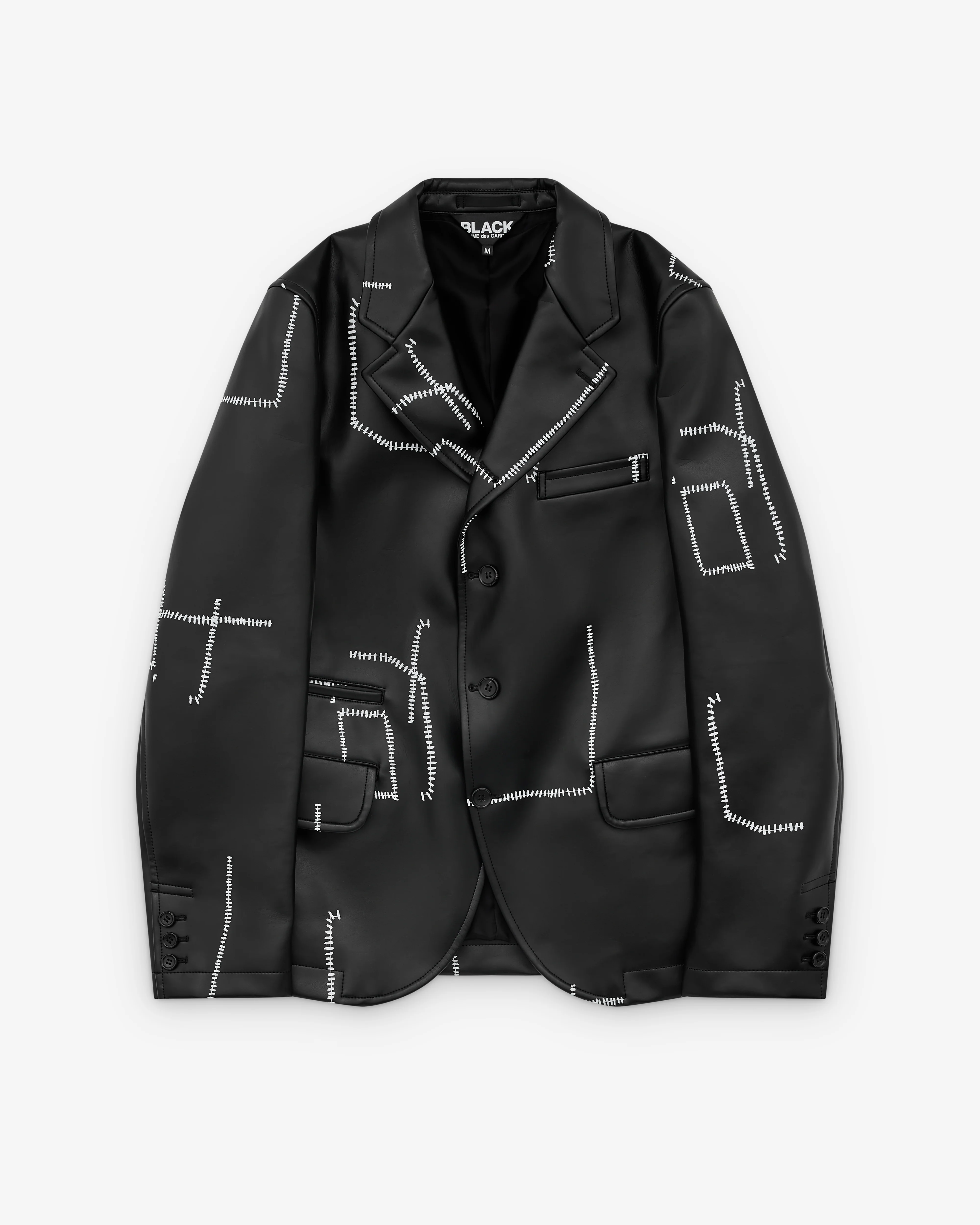 Black Comme des Garçons - Printed Stitch Detail Jacket - (Black)