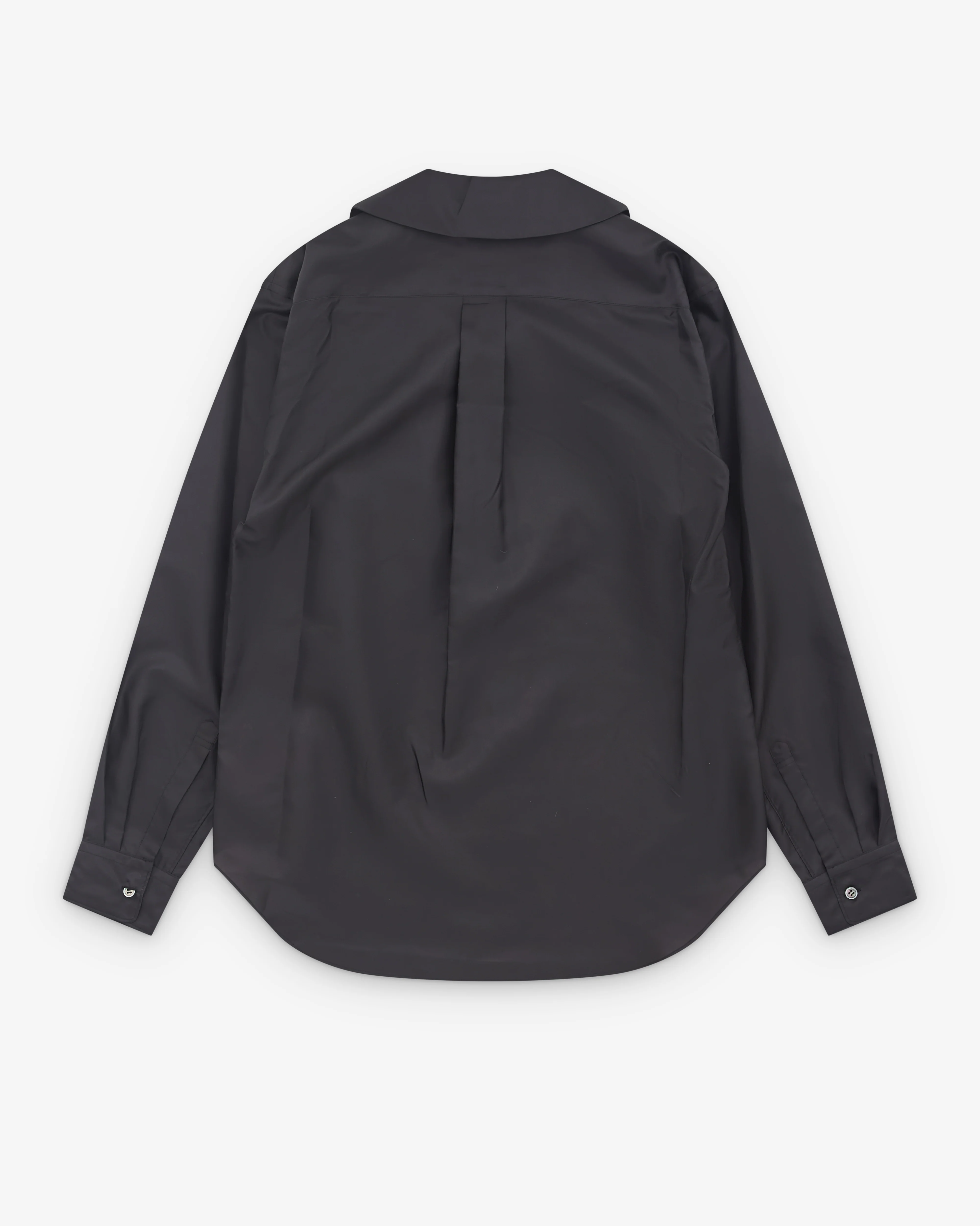 Black Comme des Garçons - Round Collar Ruffle Yoke Shirt - (Black) - Image 2