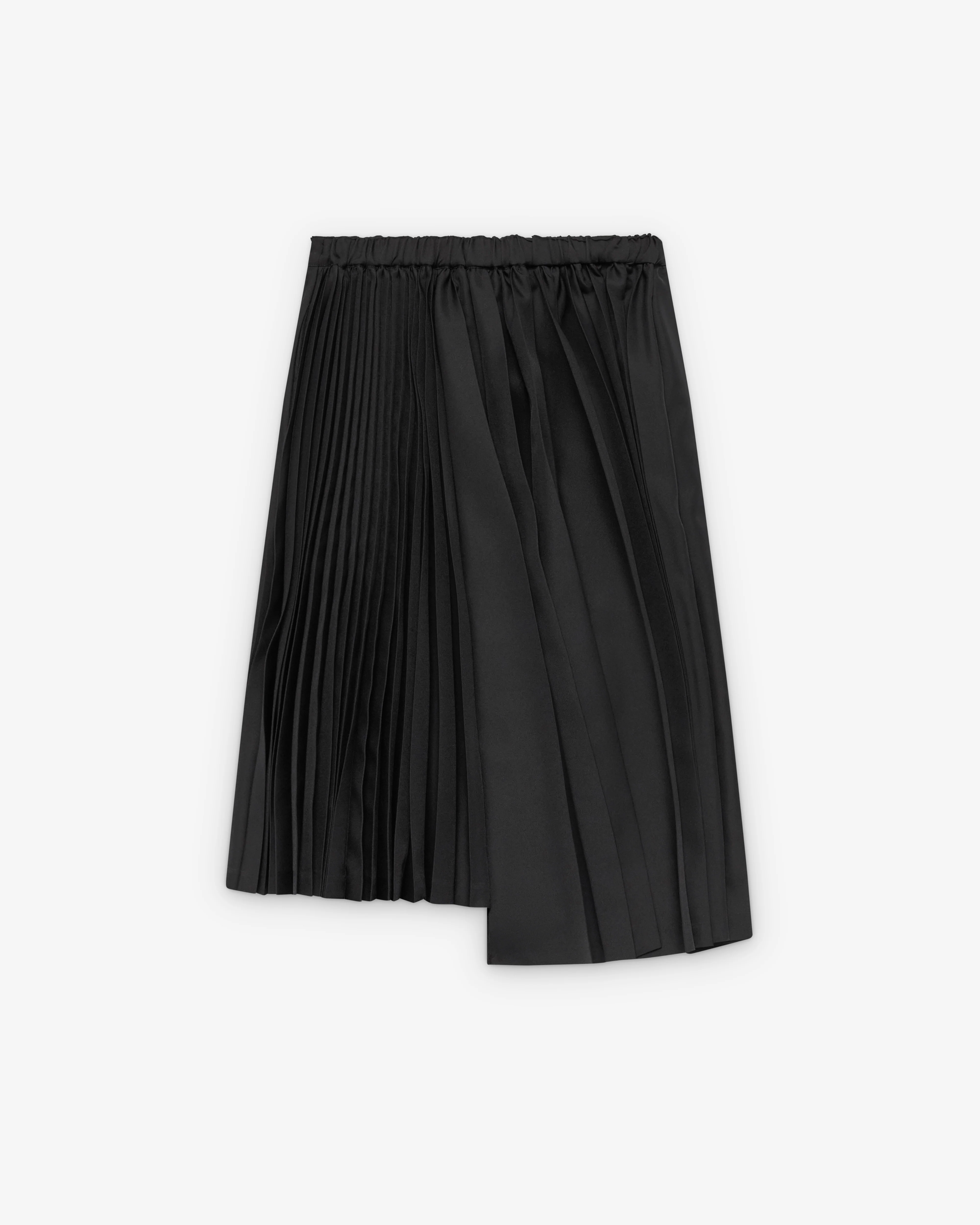 Black Comme des Garçons - Asymmetric Pleated Skirt - (Black) - Image 2