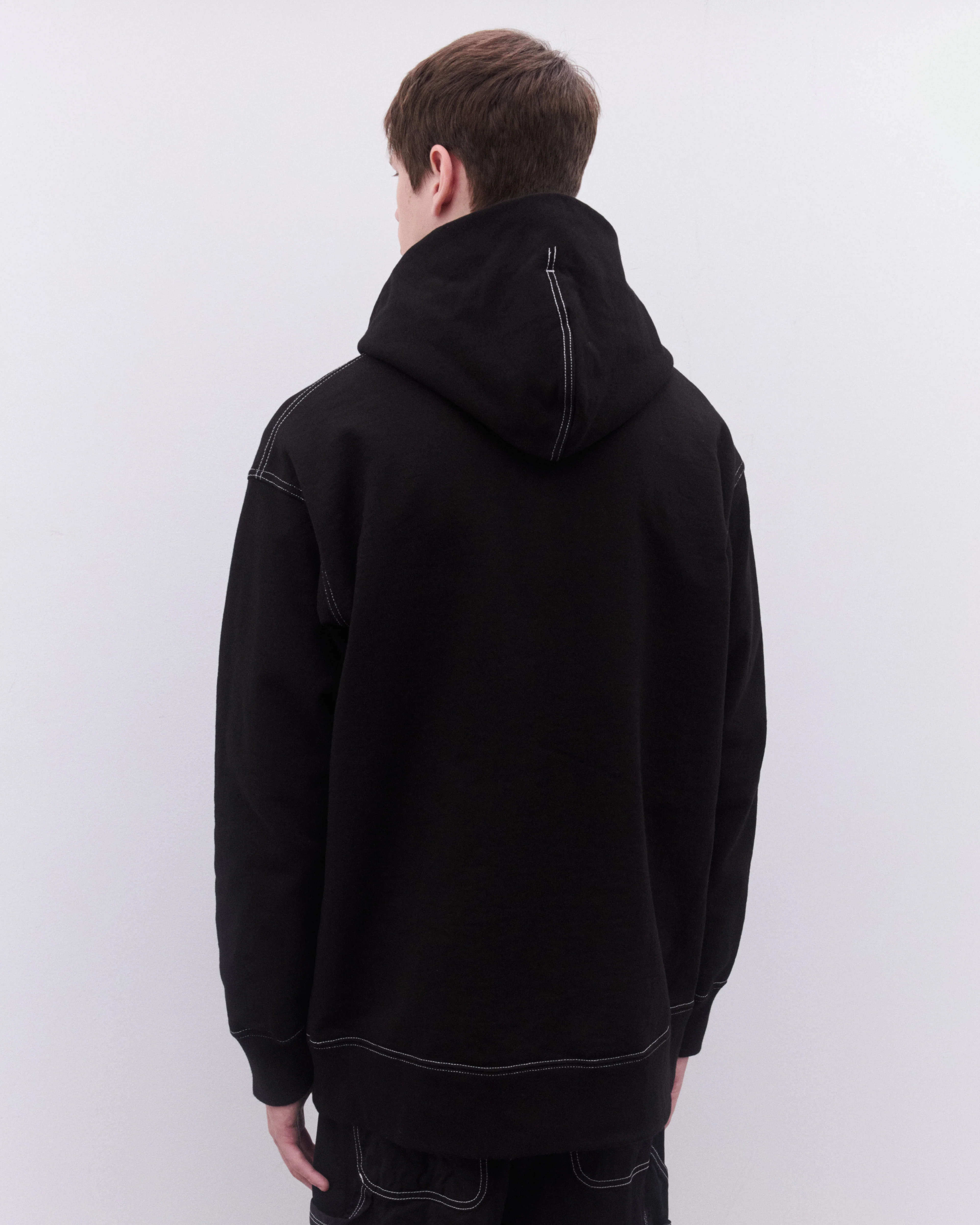 CDG Homme - Men’s Top Stitch Zip Hooded Sweatshirt - (Black) - Image 5
