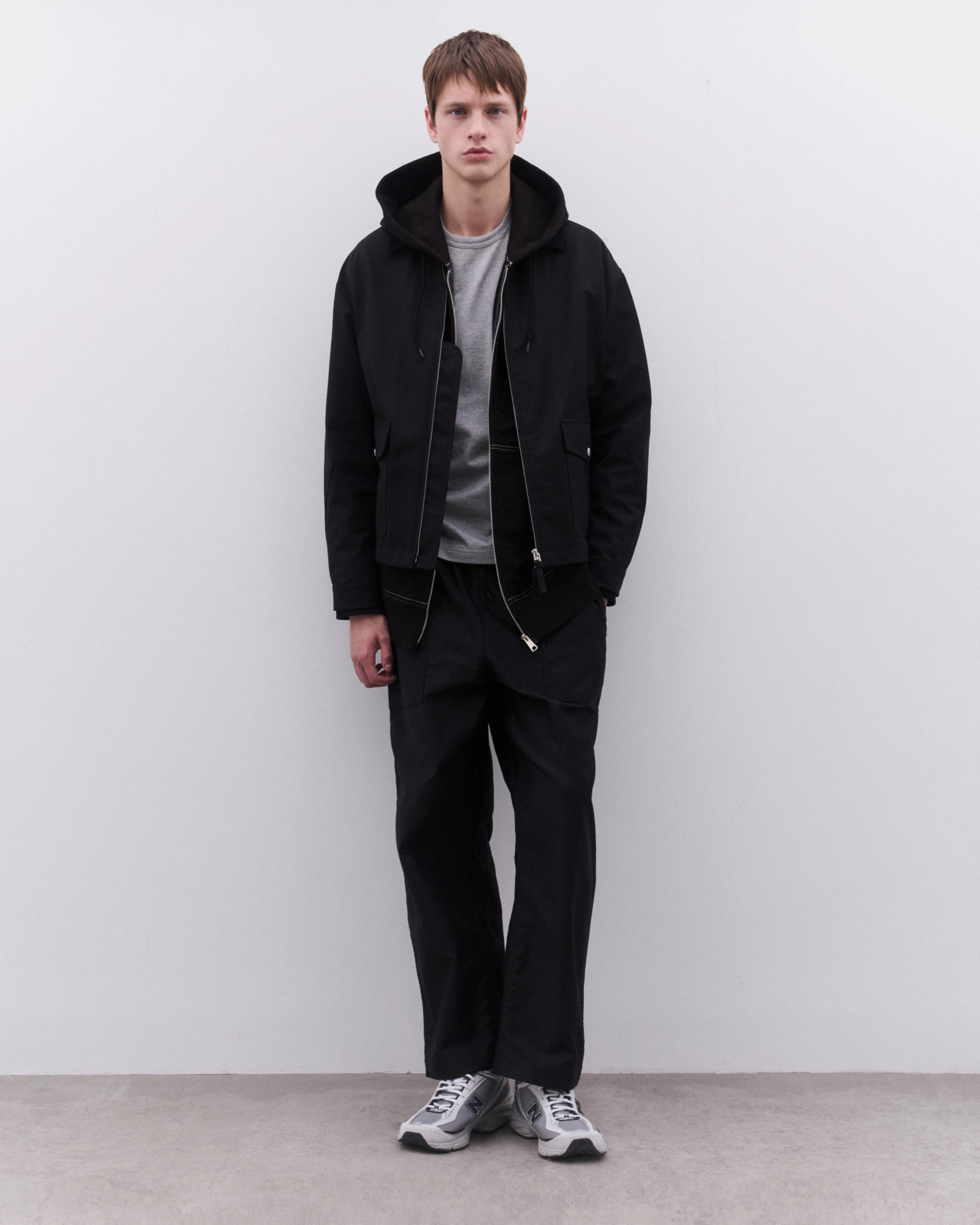 CDG Homme - Men’s Top Stitch Zip Hooded Sweatshirt - (Black) - Image 6