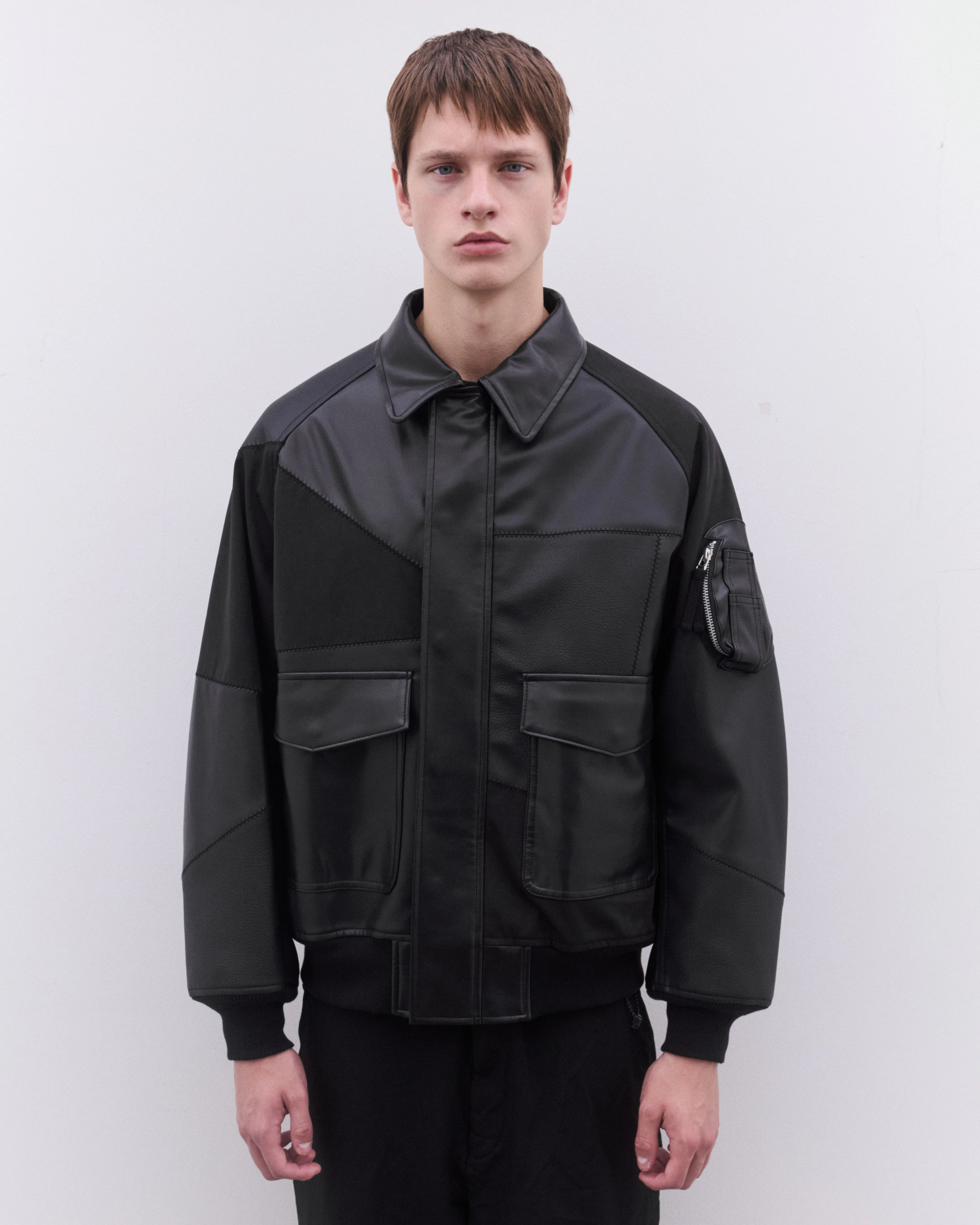 CDG Homme - Men’s Patchwork Bomber Jacket - (Black) - Image 3