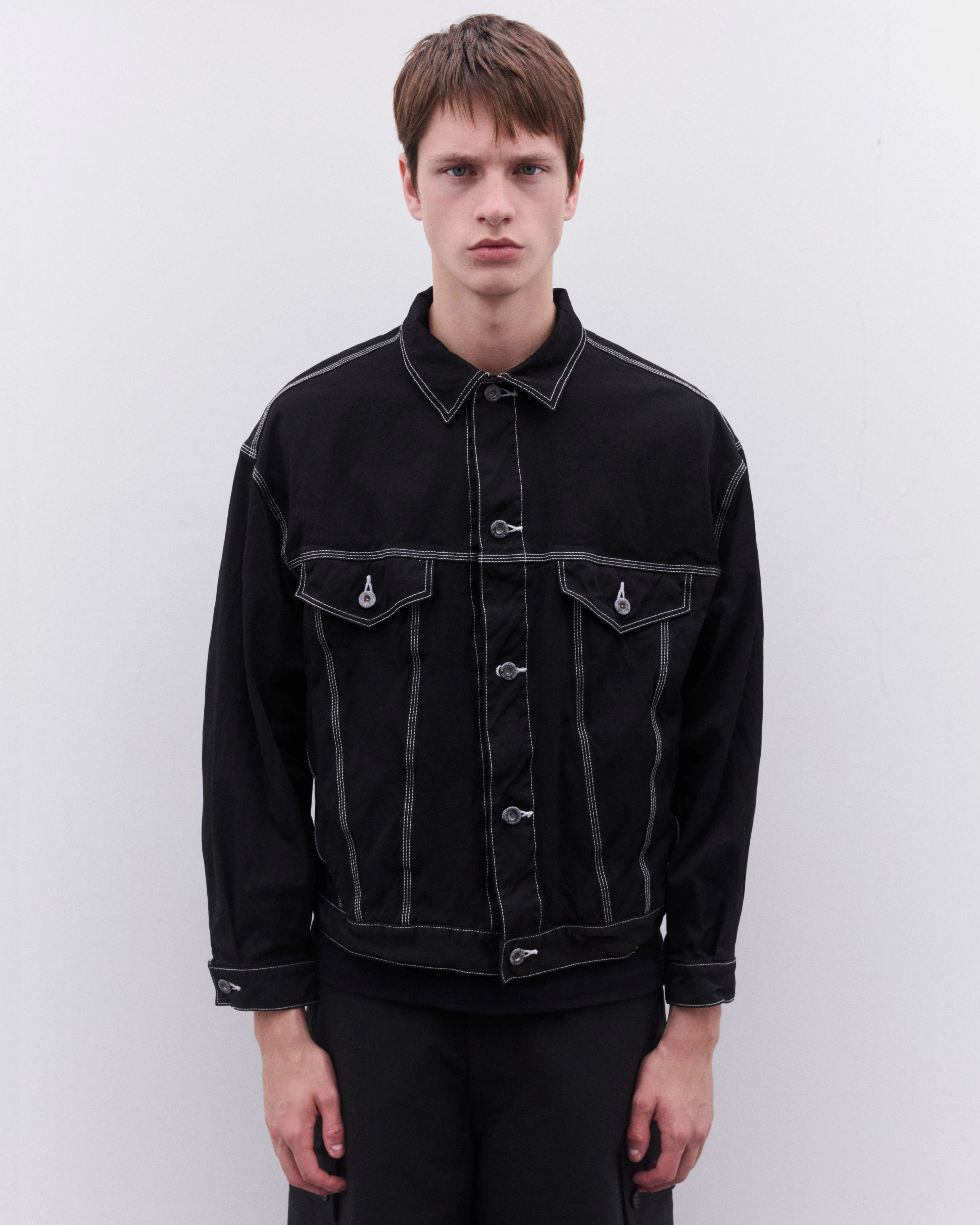 CDG Homme - Men’s Top Stitch Trucker Jacket - (Black) - Image 3