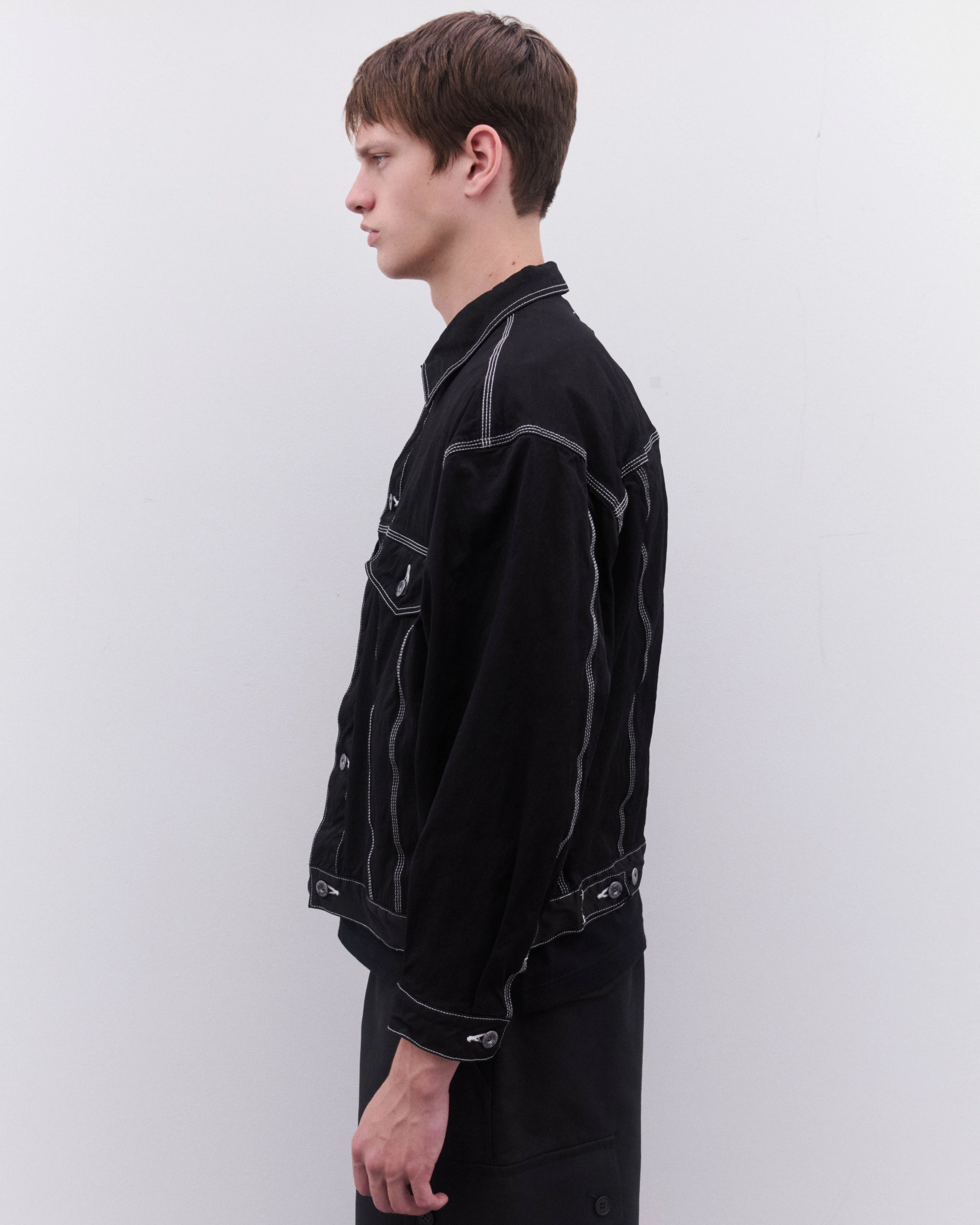 CDG Homme - Men’s Top Stitch Trucker Jacket - (Black) - Image 4