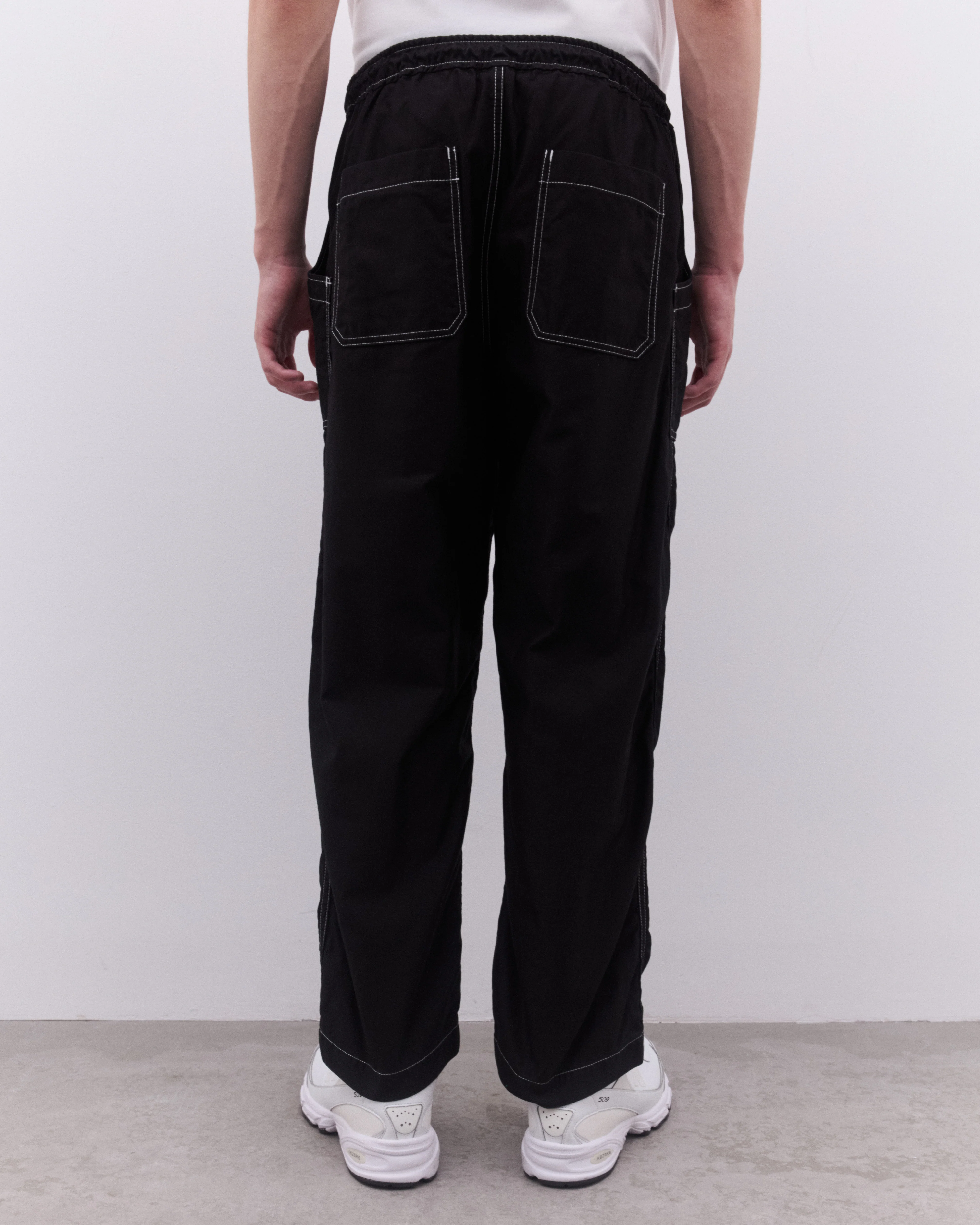CDG Homme - Men’s Top Stitch Drawcord Trousers - (Black) - Image 5