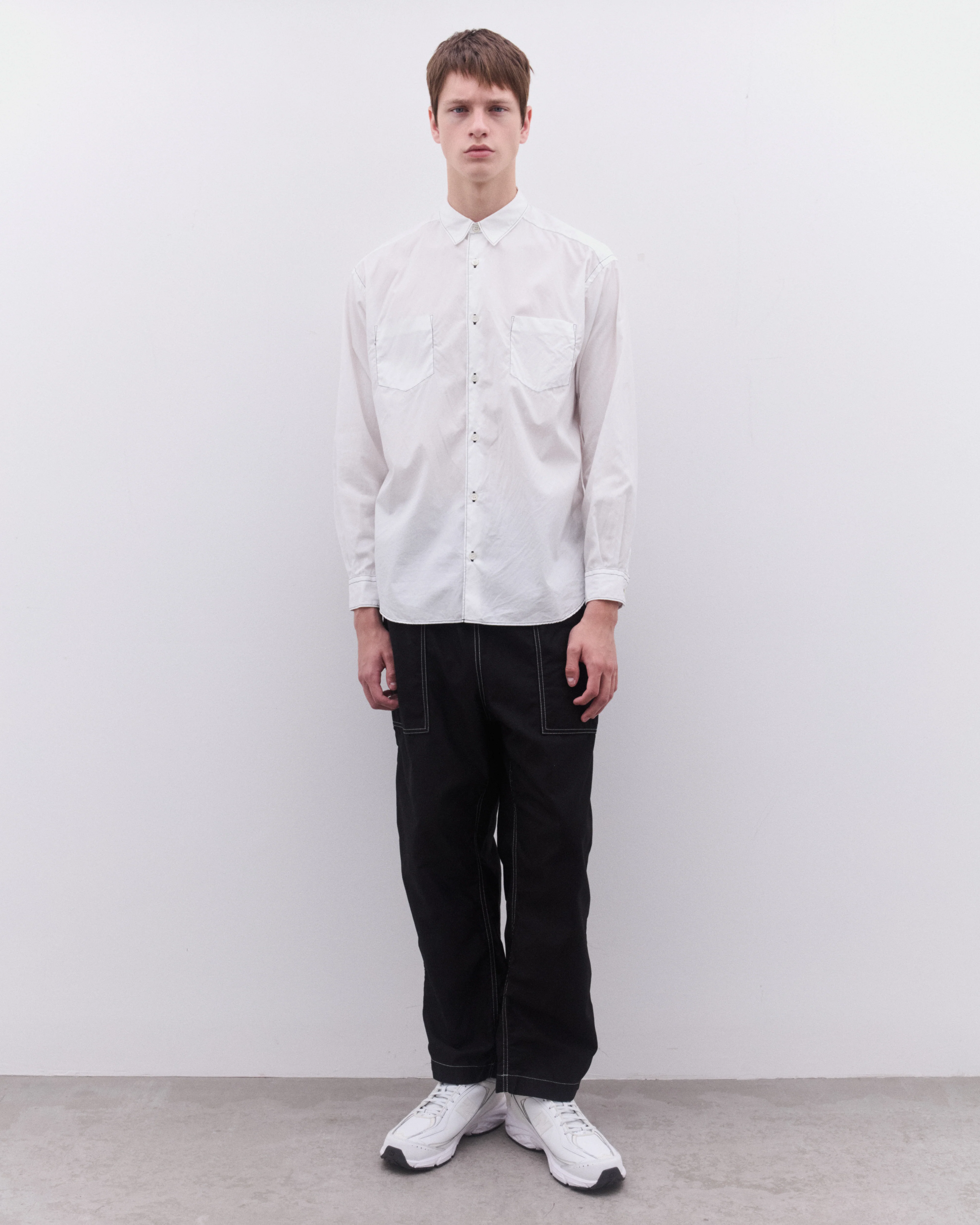 CDG Homme - Men’s Top Stitch Drawcord Trousers - (Black) - Image 6