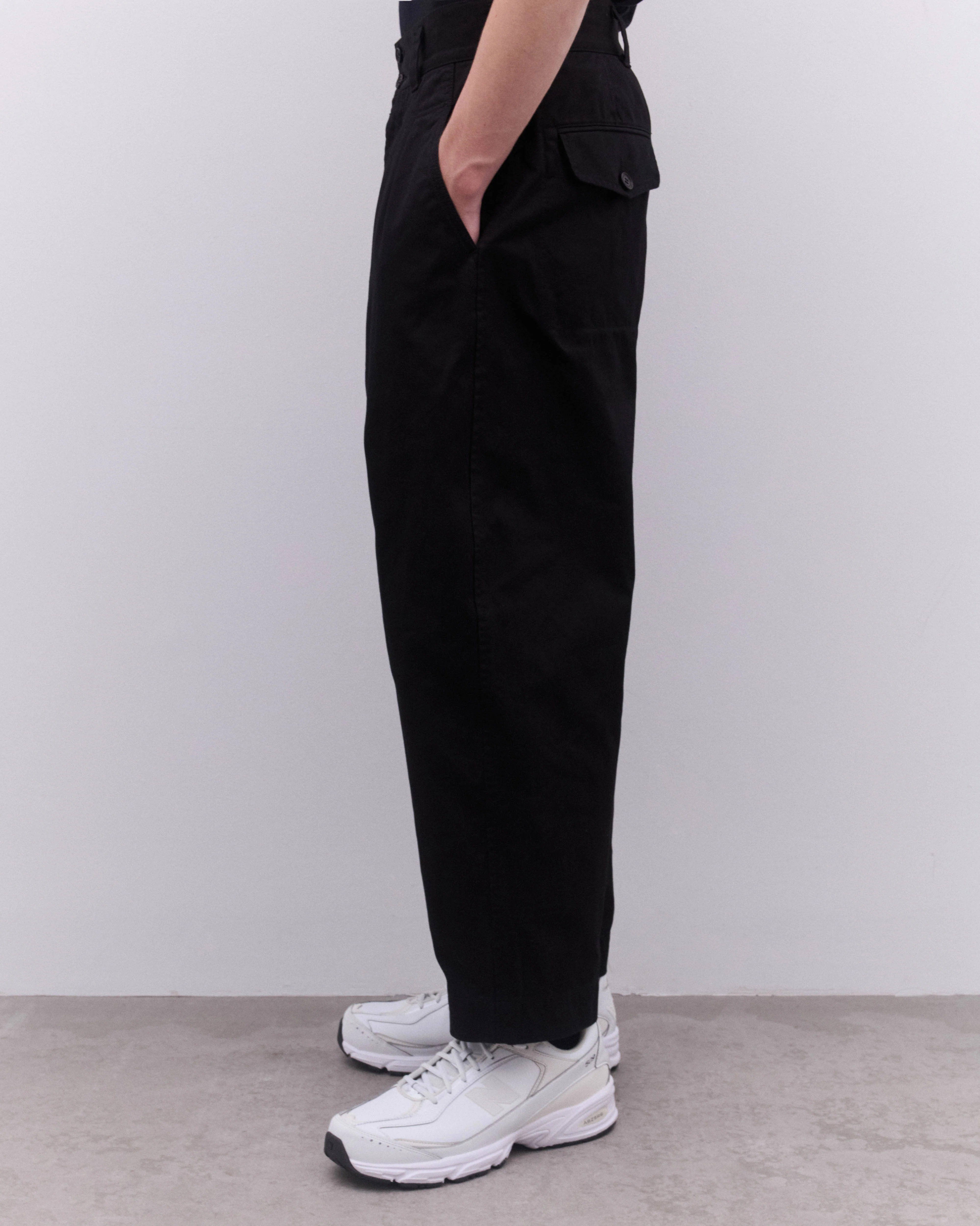 CDG Homme - Men’s Cotton Pleated Trouser - (Black) - Image 4
