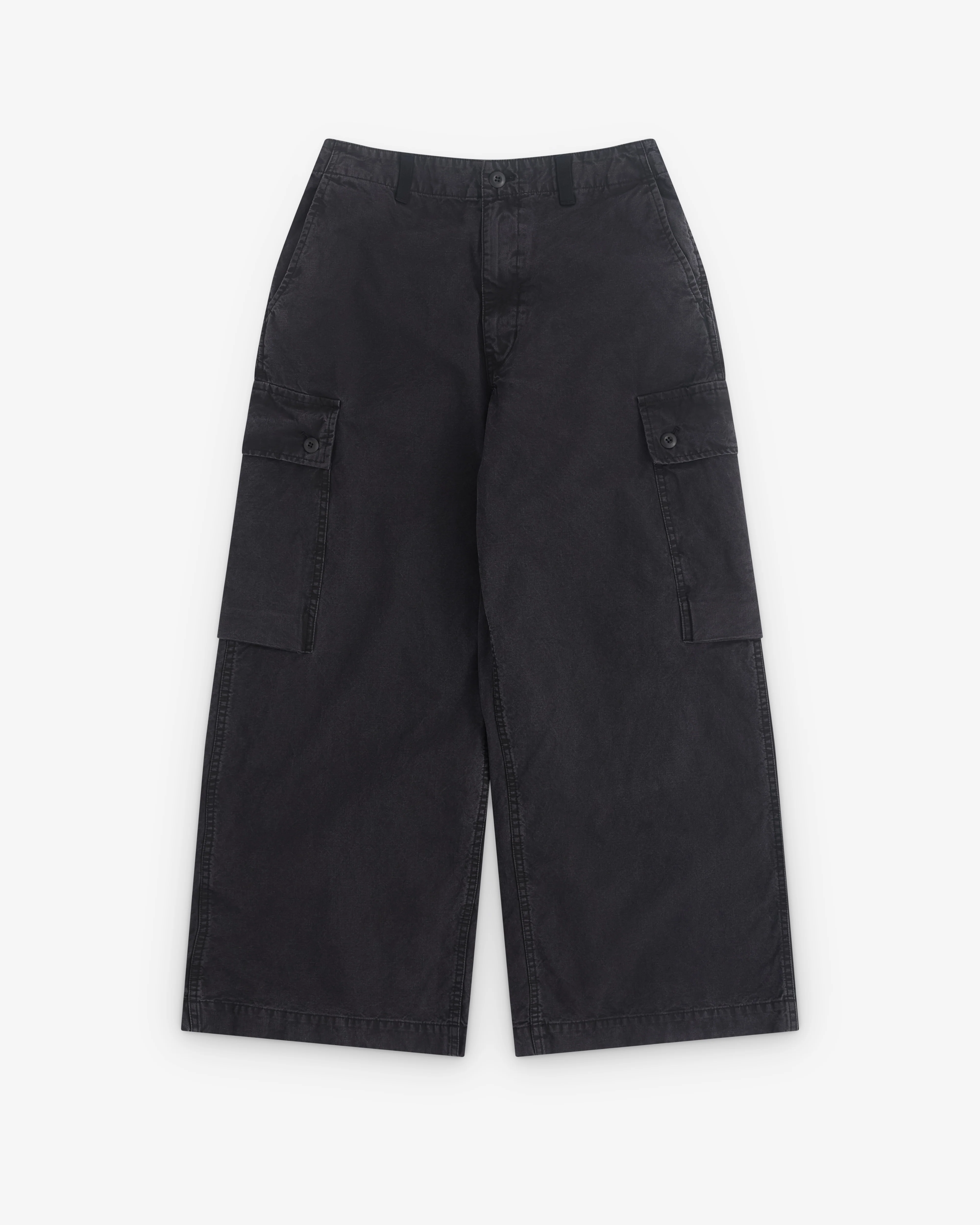 CDG Homme - Men’s Wide Leg Utility Trousers - (Washed Black)
