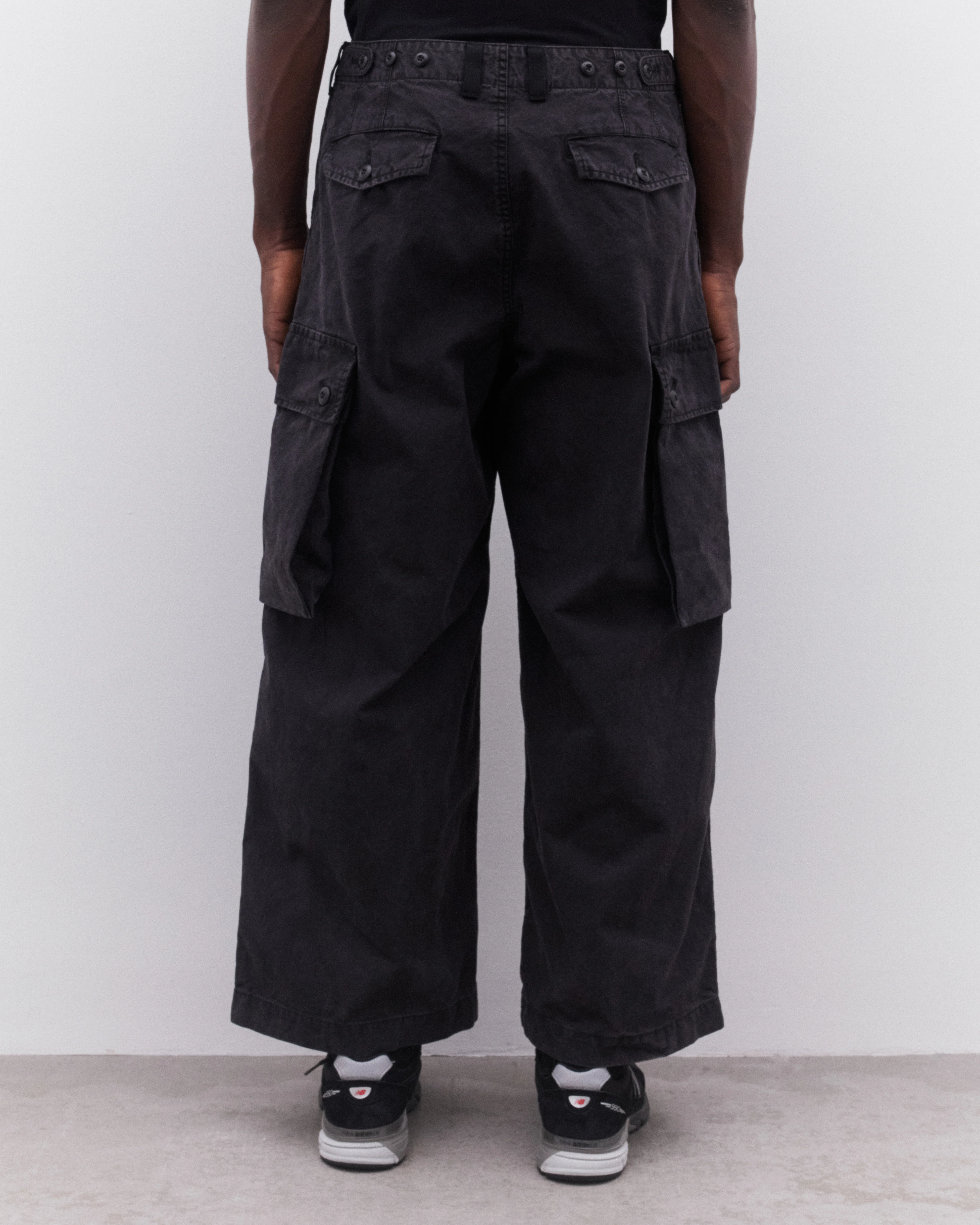 CDG Homme - Men’s Wide Leg Utility Trousers - (Washed Black) - Image 5