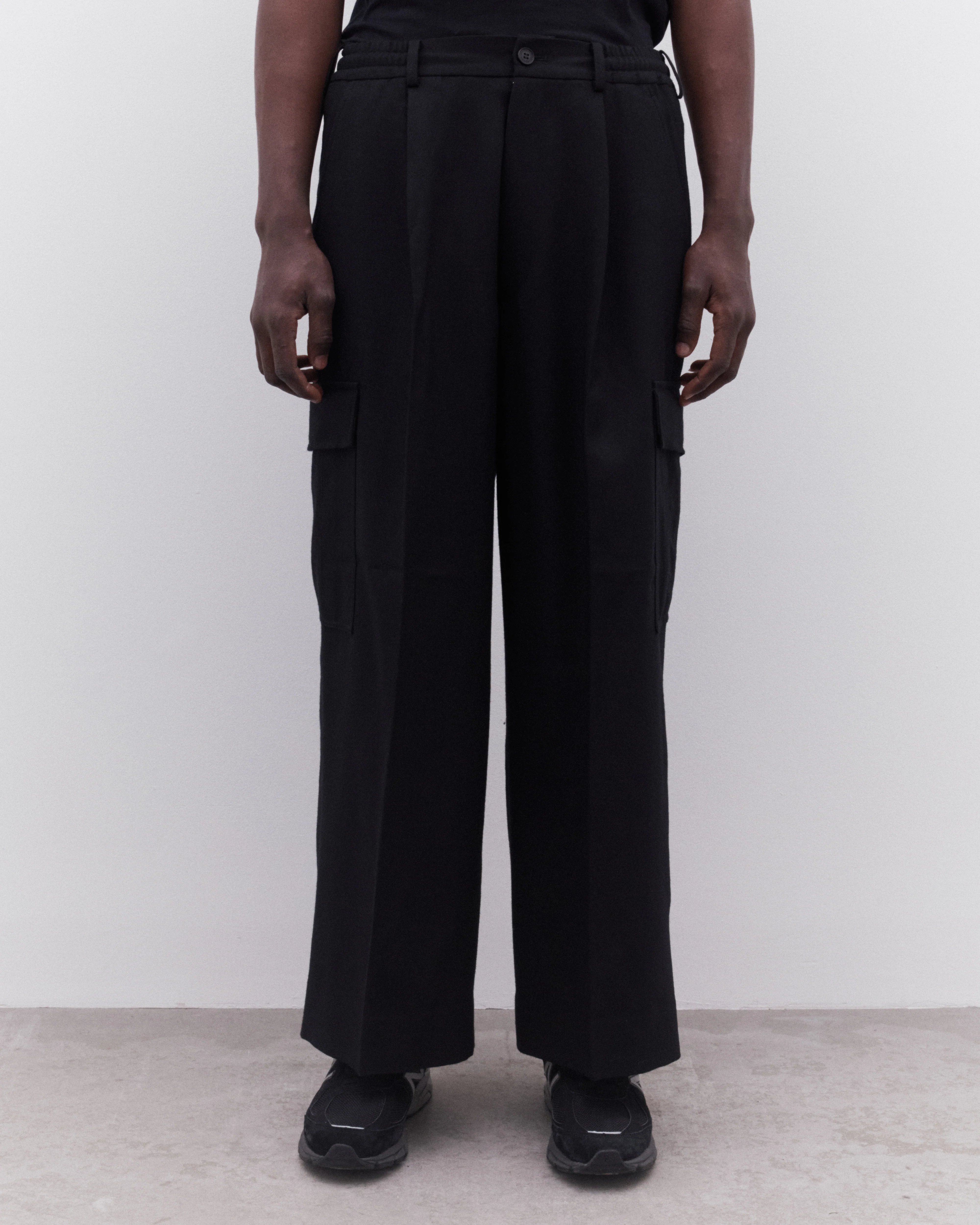CDG Homme - Men’s Wide Pleated Trousers - (Black) - Image 3