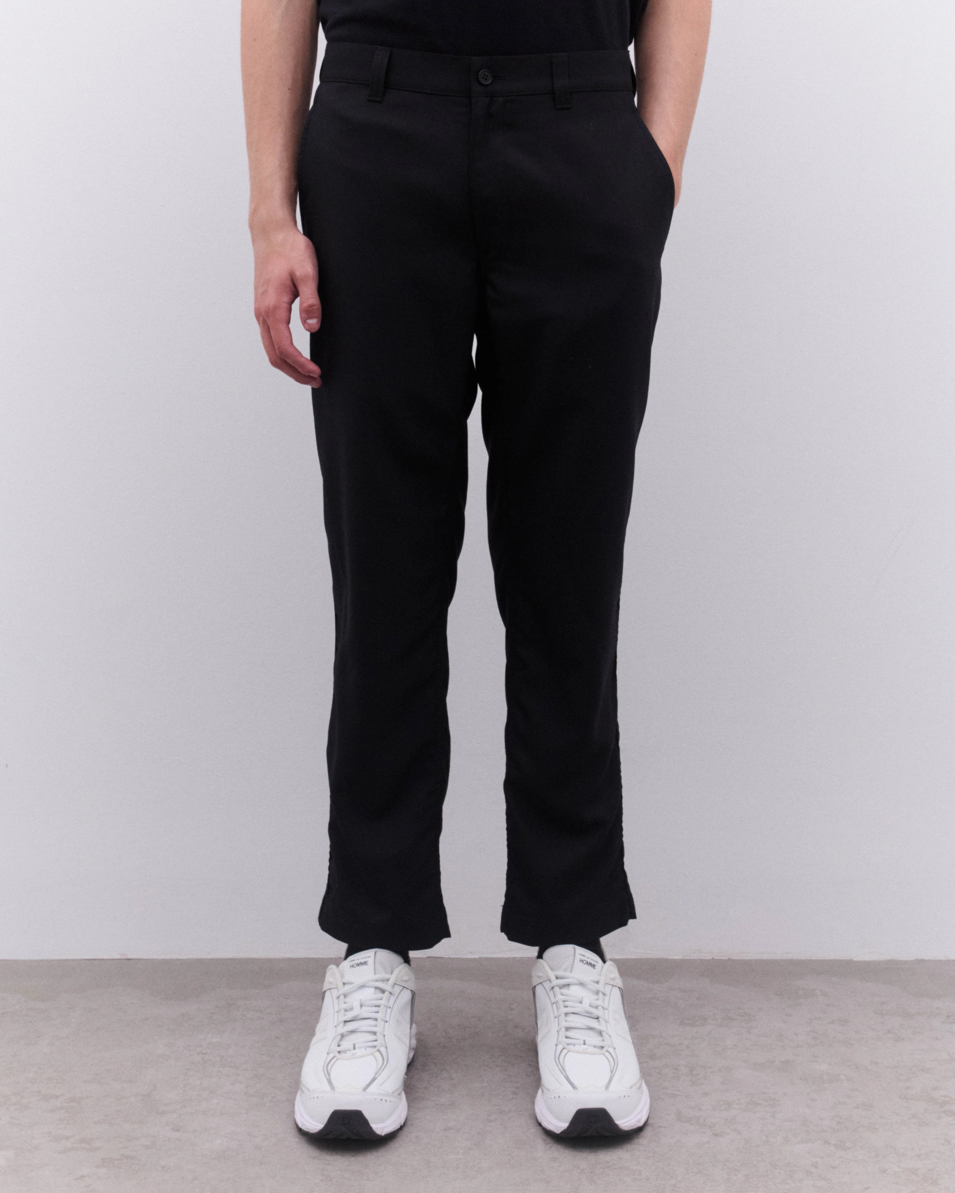 CDG Homme - Men’s Wool Tapered Trousers - (Black) - Image 3
