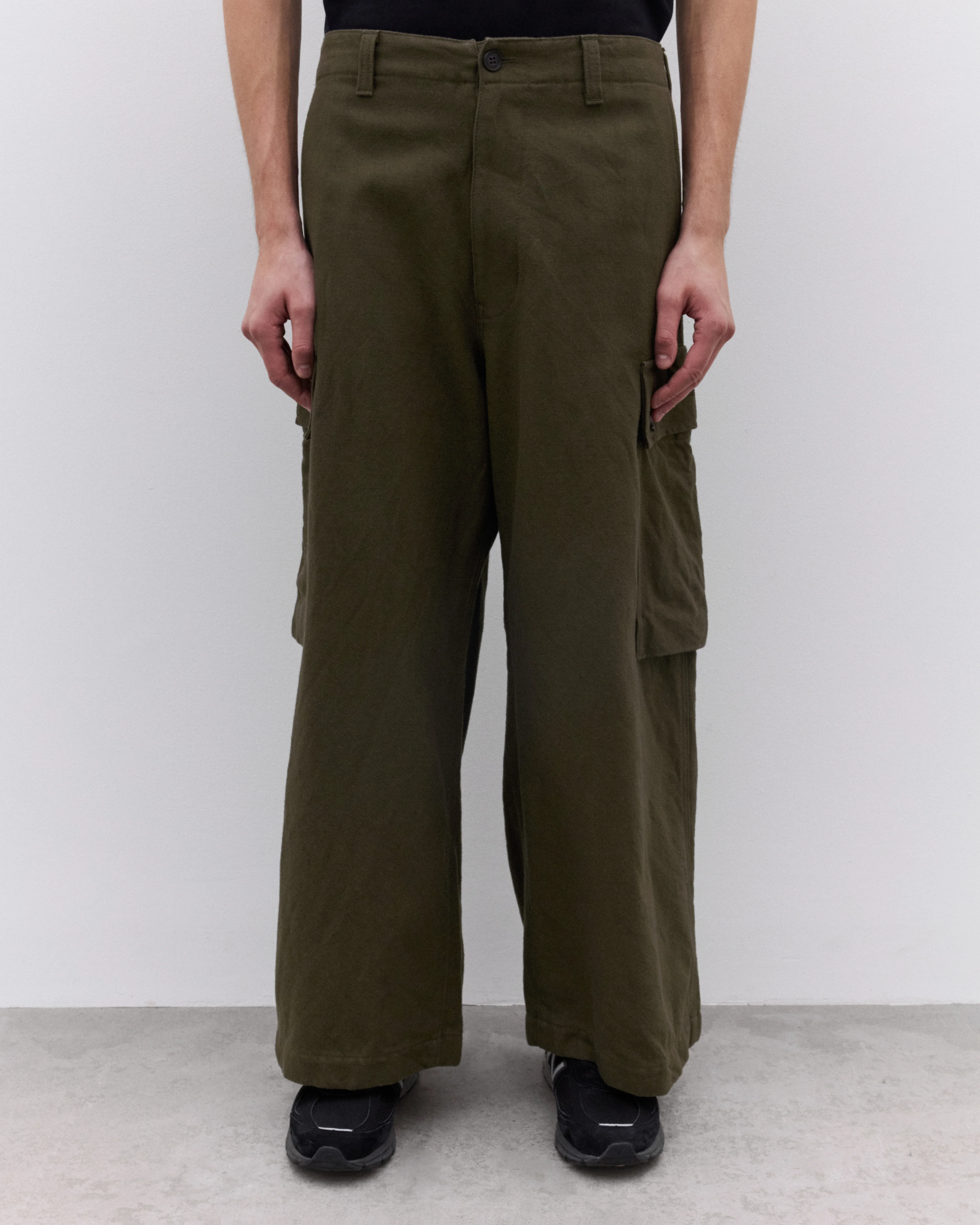 CDG Homme - Men’s Wide Leg Pocket Trousers Pants - (Khaki) - Image 2