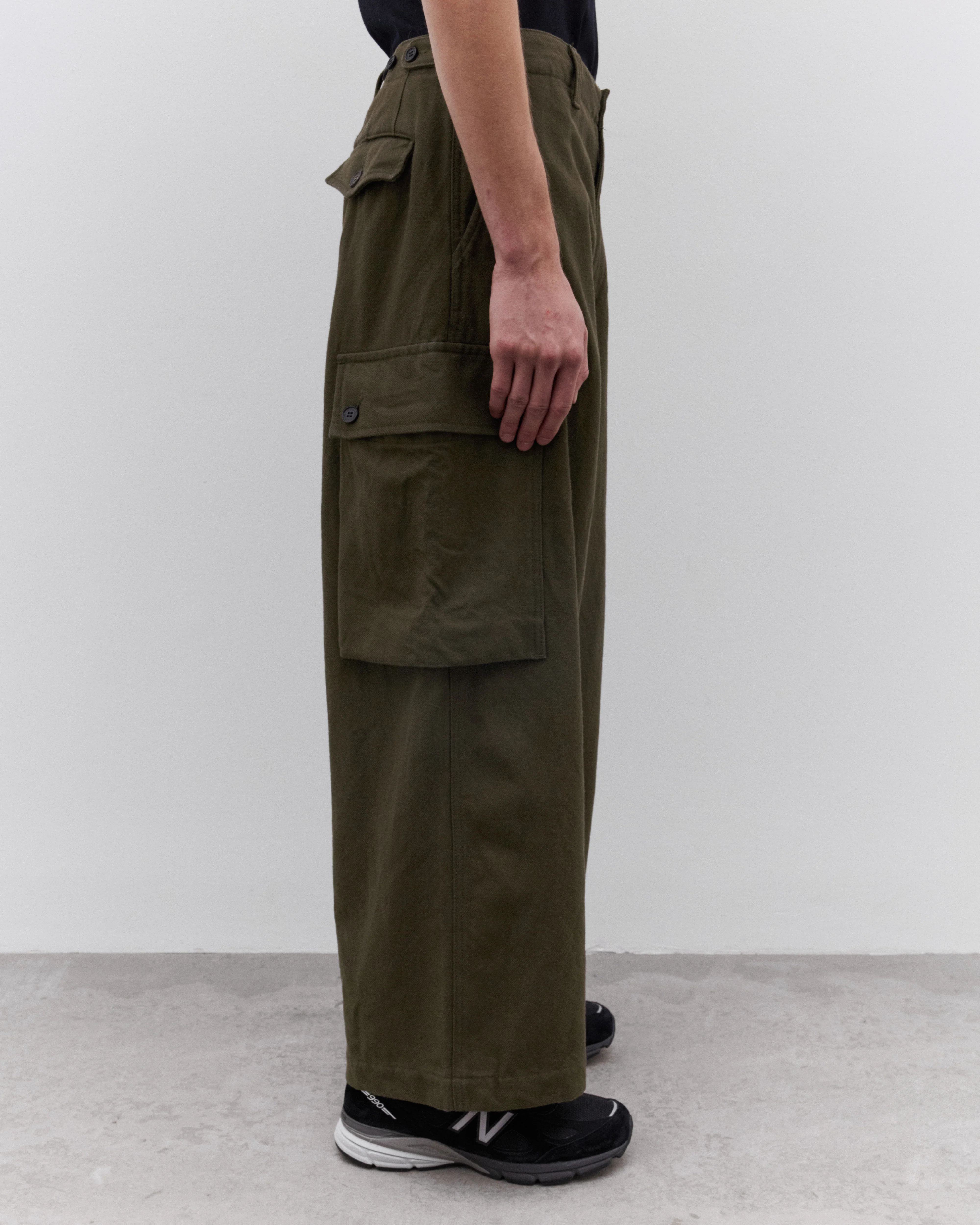CDG Homme - Men’s Wide Leg Pocket Trousers Pants - (Khaki) - Image 3