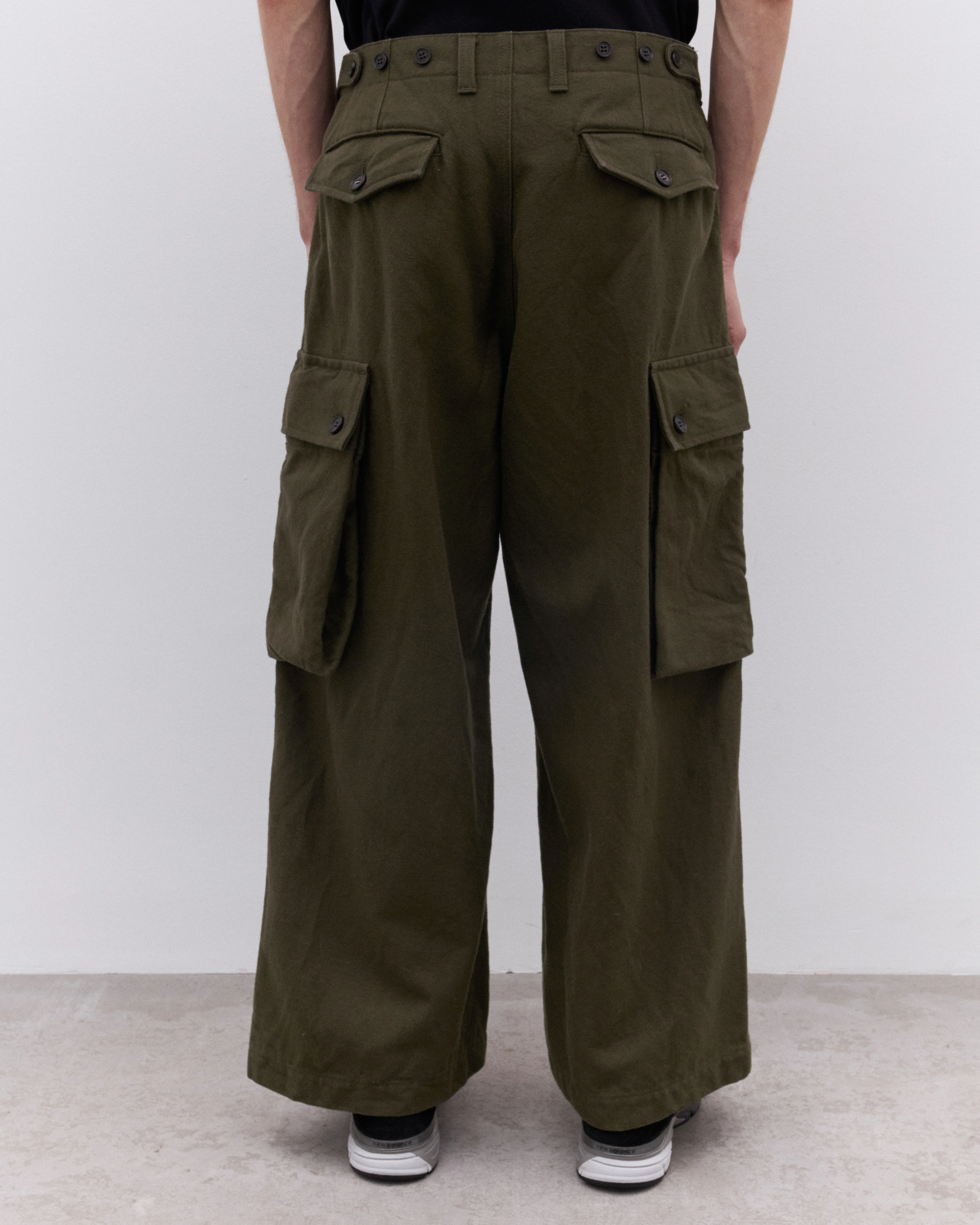 CDG Homme - Men’s Wide Leg Pocket Trousers Pants - (Khaki) - Image 4