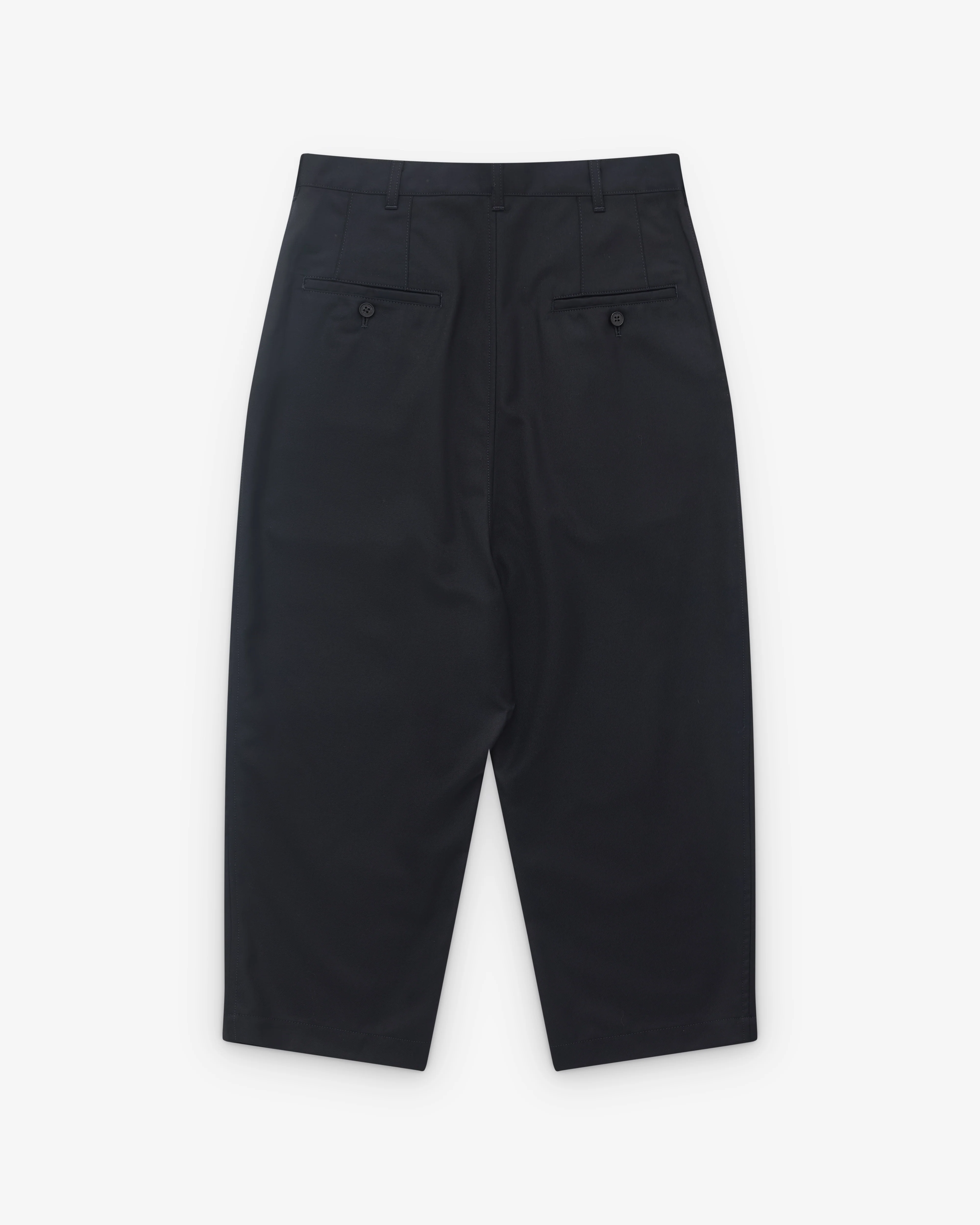 CDG Homme - Men’s Wide Leg Pleated Trousers - (Navy) - Image 2