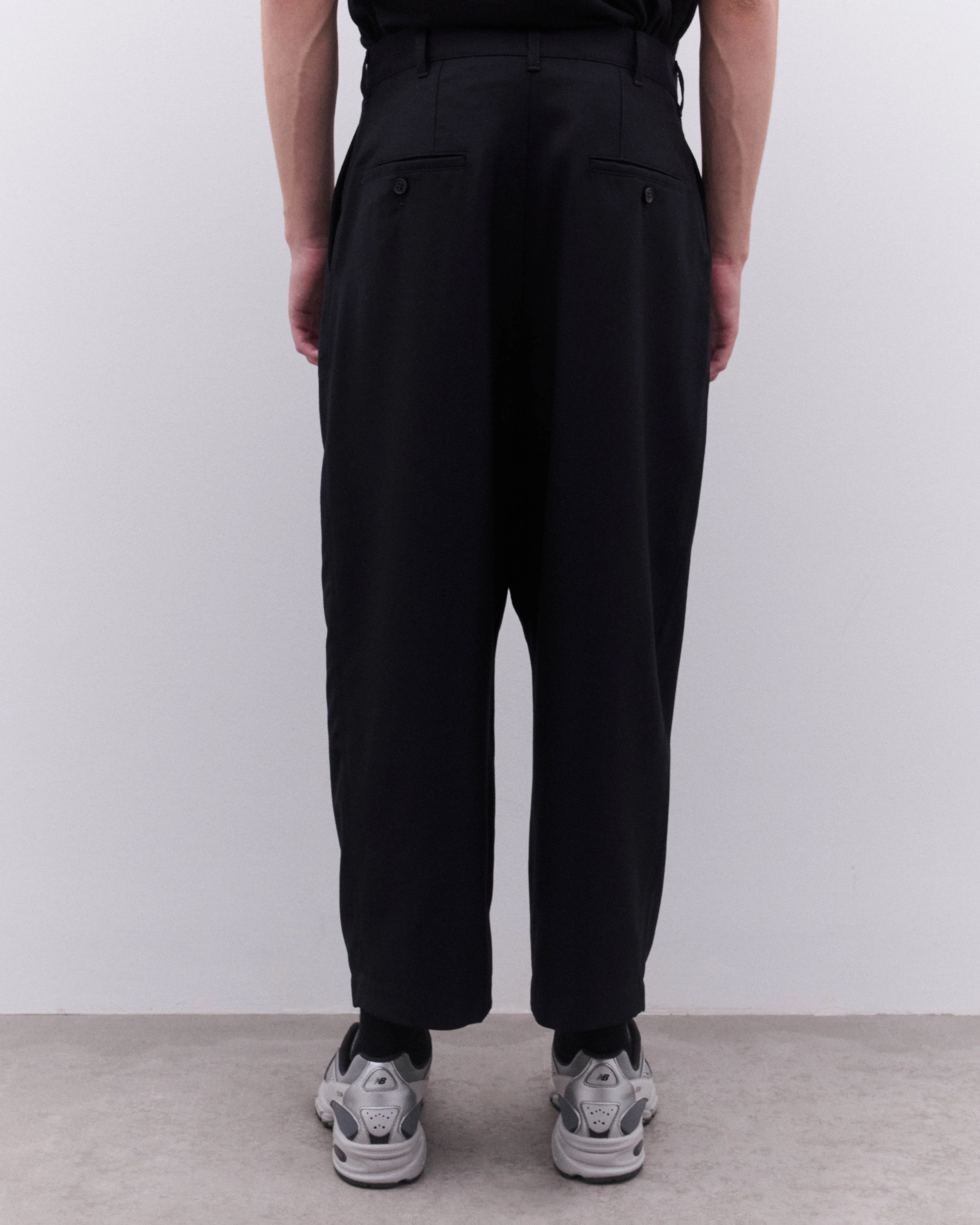 CDG Homme - Men’s Wide Leg Pleated Trousers - (Navy) - Image 5