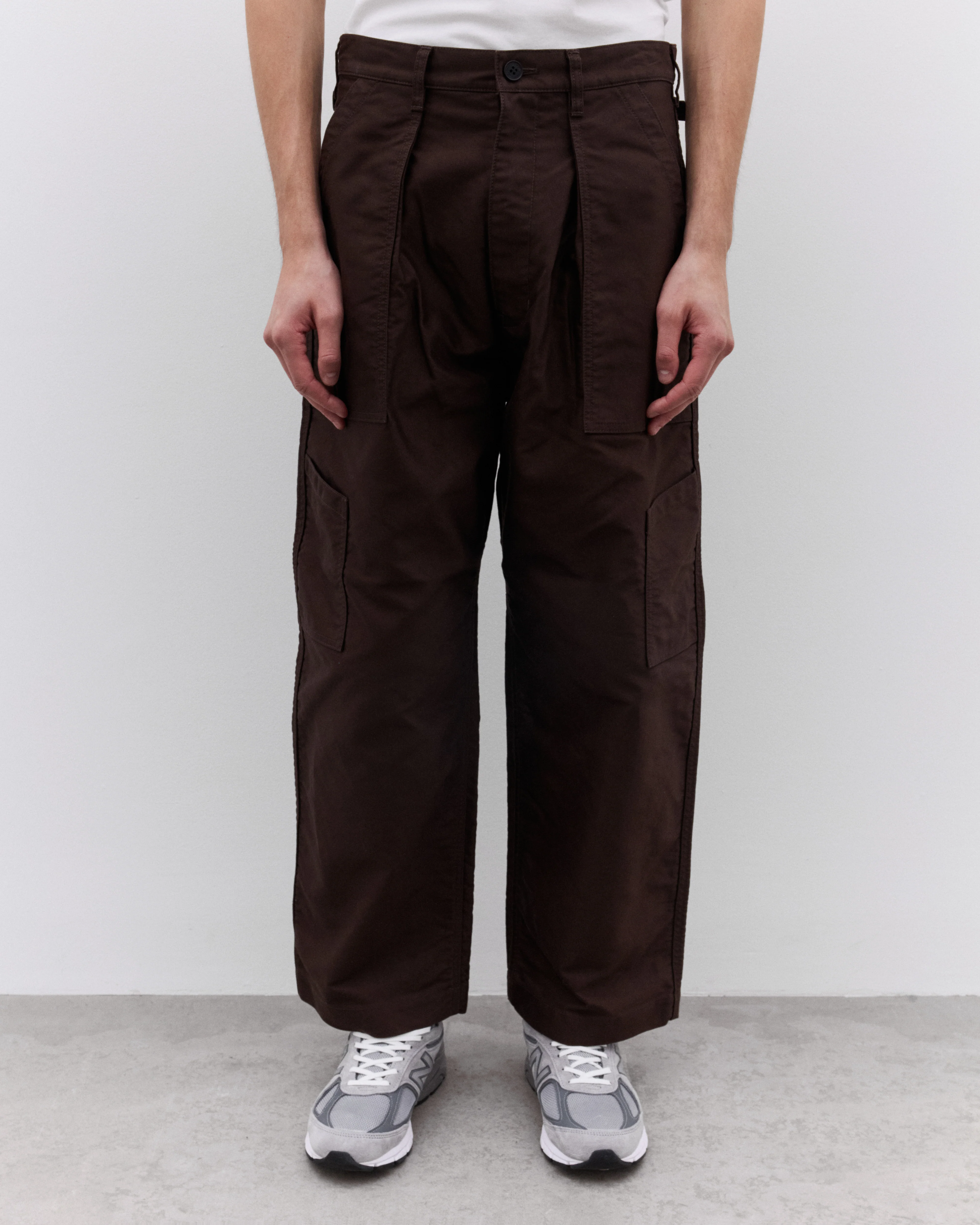 CDG Homme - Men’s Patch Pocket Tapered Trousers - (Brown) - Image 2