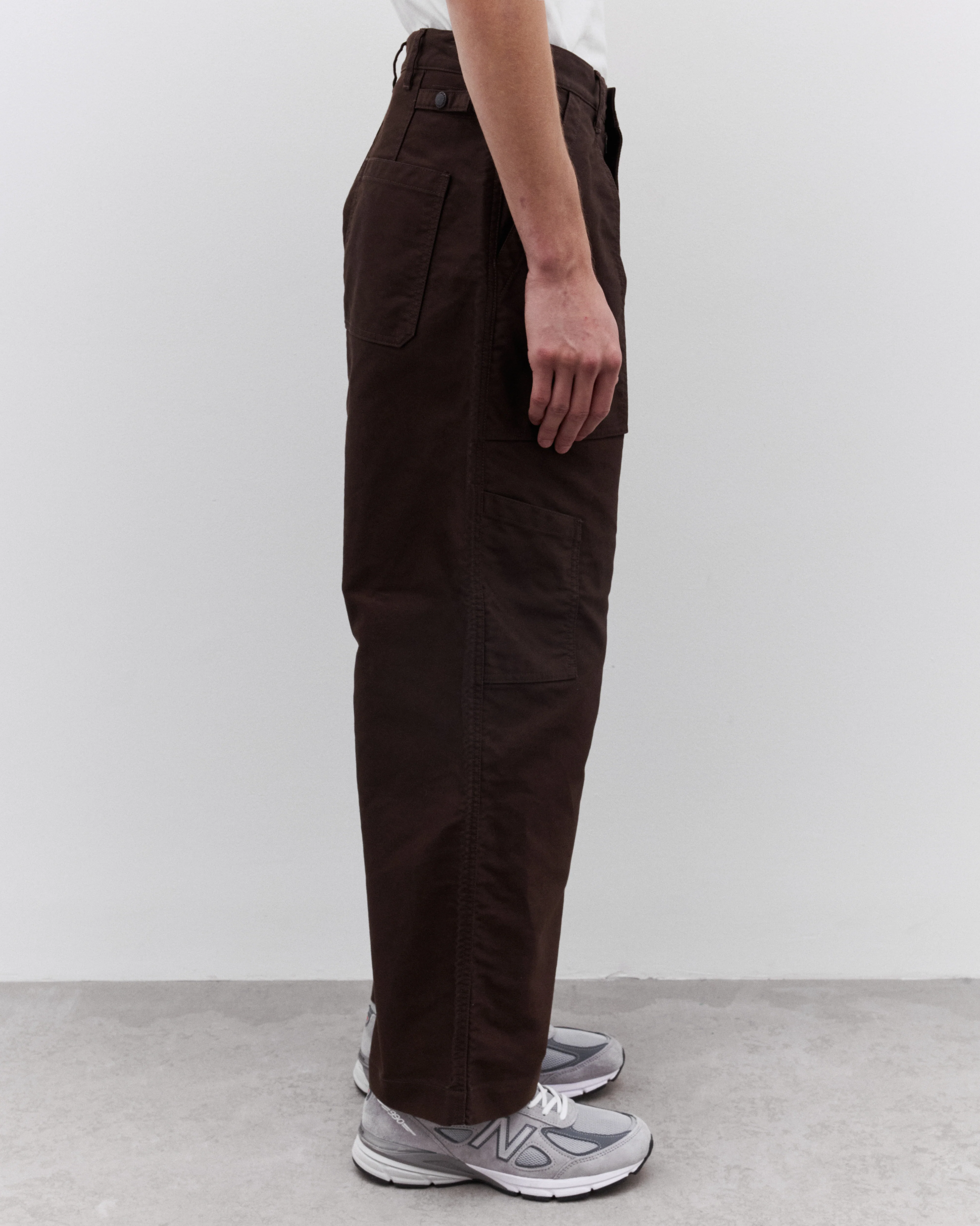 CDG Homme - Men’s Patch Pocket Tapered Trousers - (Brown) - Image 3