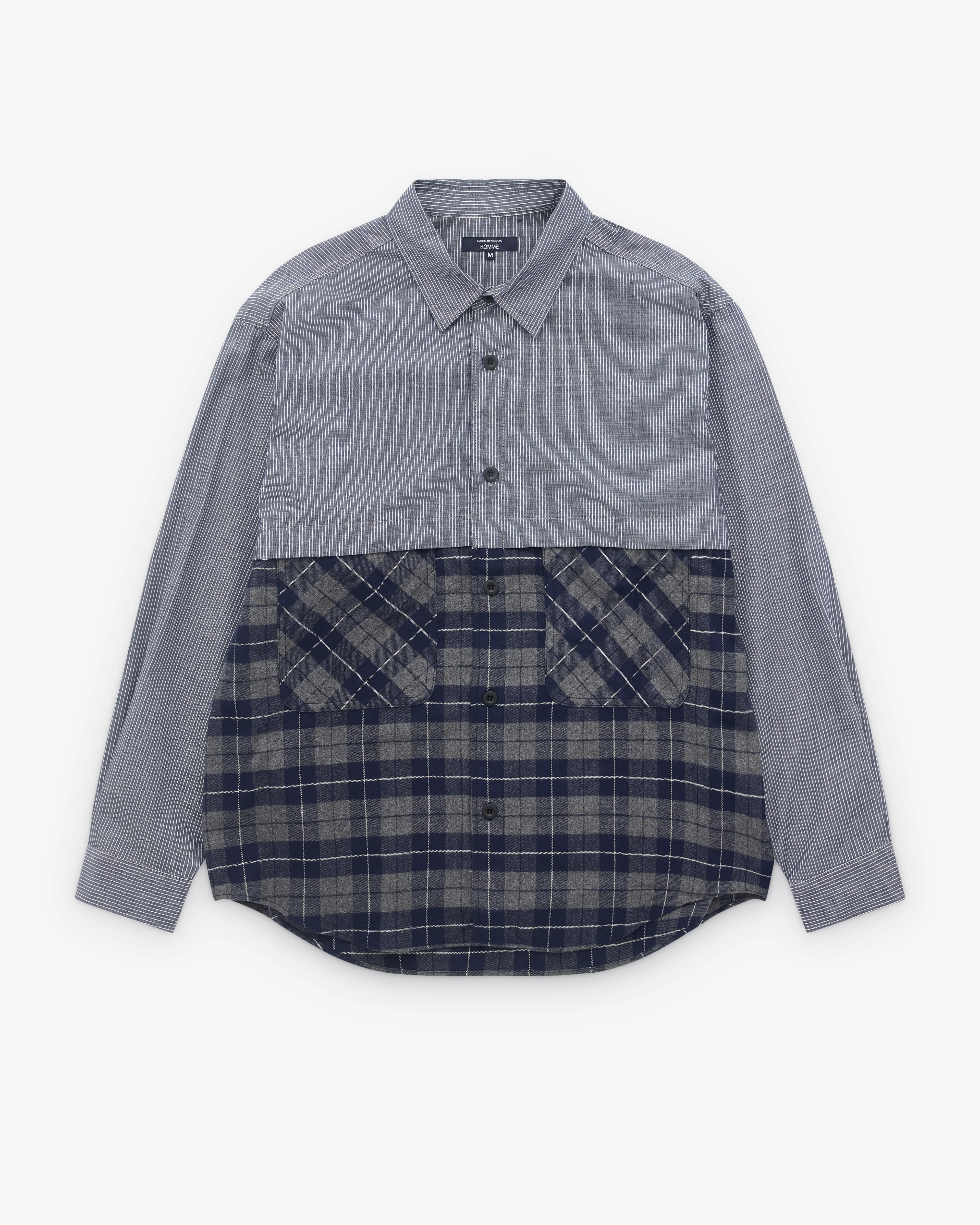 CDG Homme - Men’s Check Panel Shirt - (Multi)