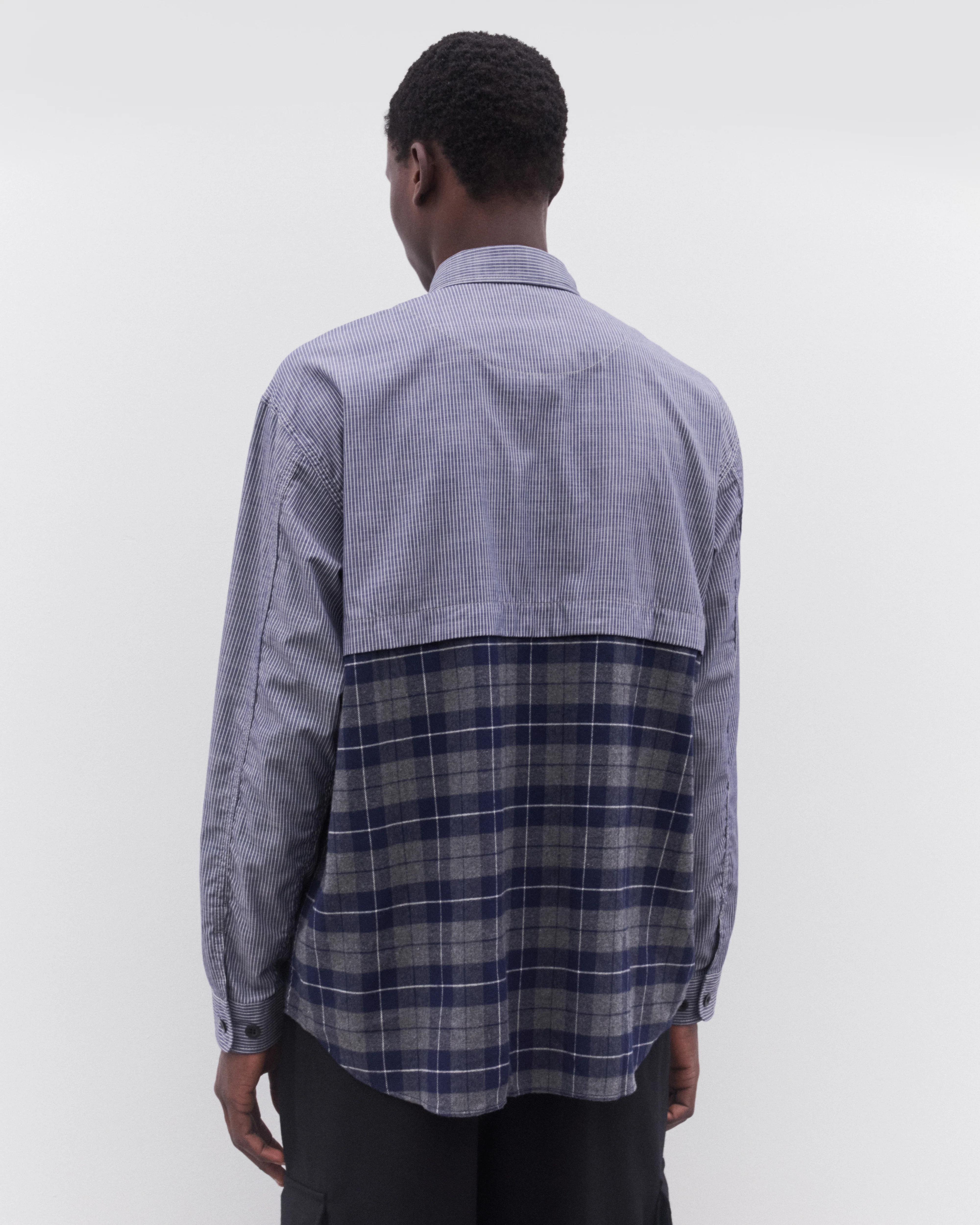 CDG Homme - Men’s Check Panel Shirt - (Multi) - Image 5
