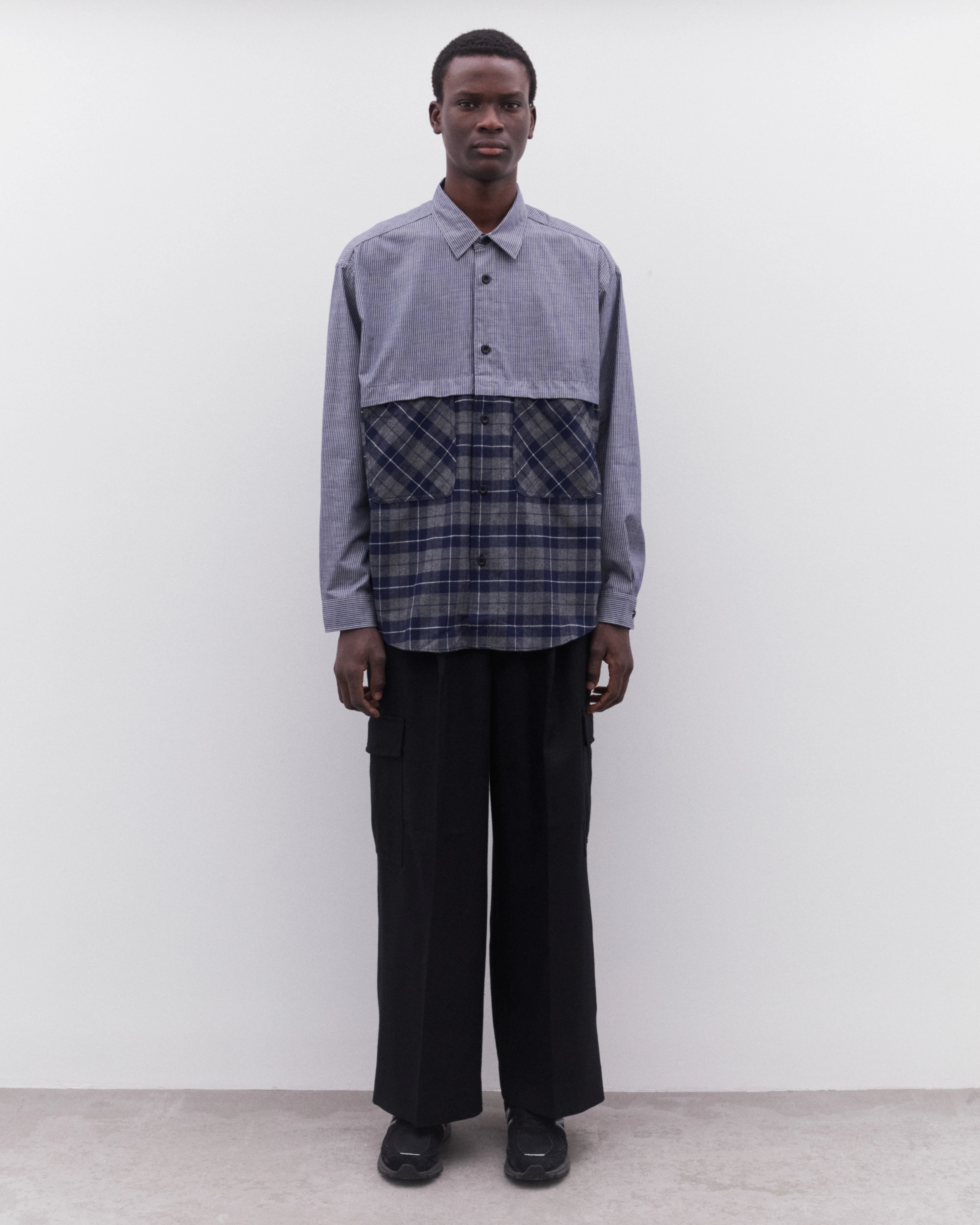 CDG Homme - Men’s Check Panel Shirt - (Multi) - Image 6