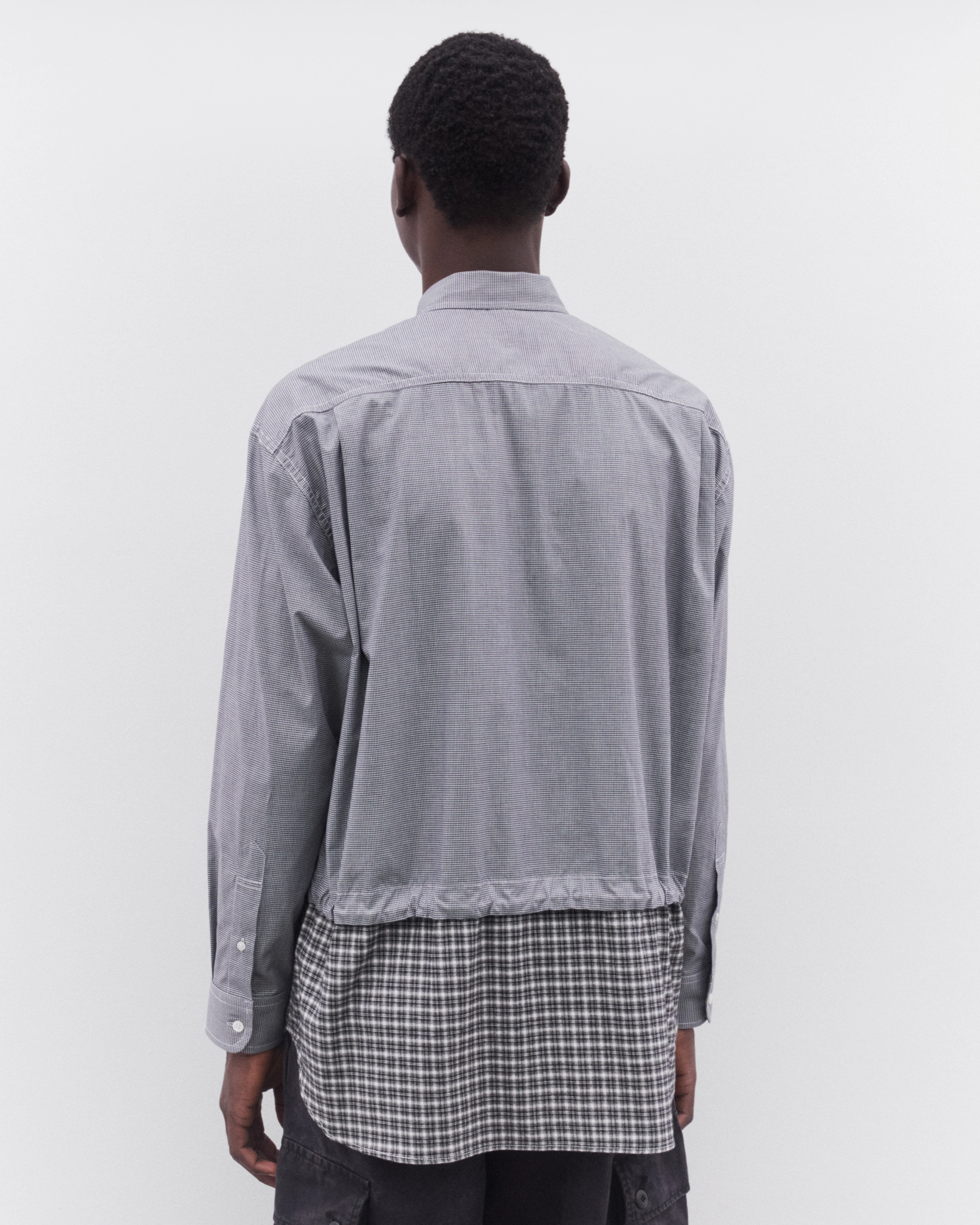 CDG Homme - Men’s Check Hem Shirt - (Grey) - Image 5