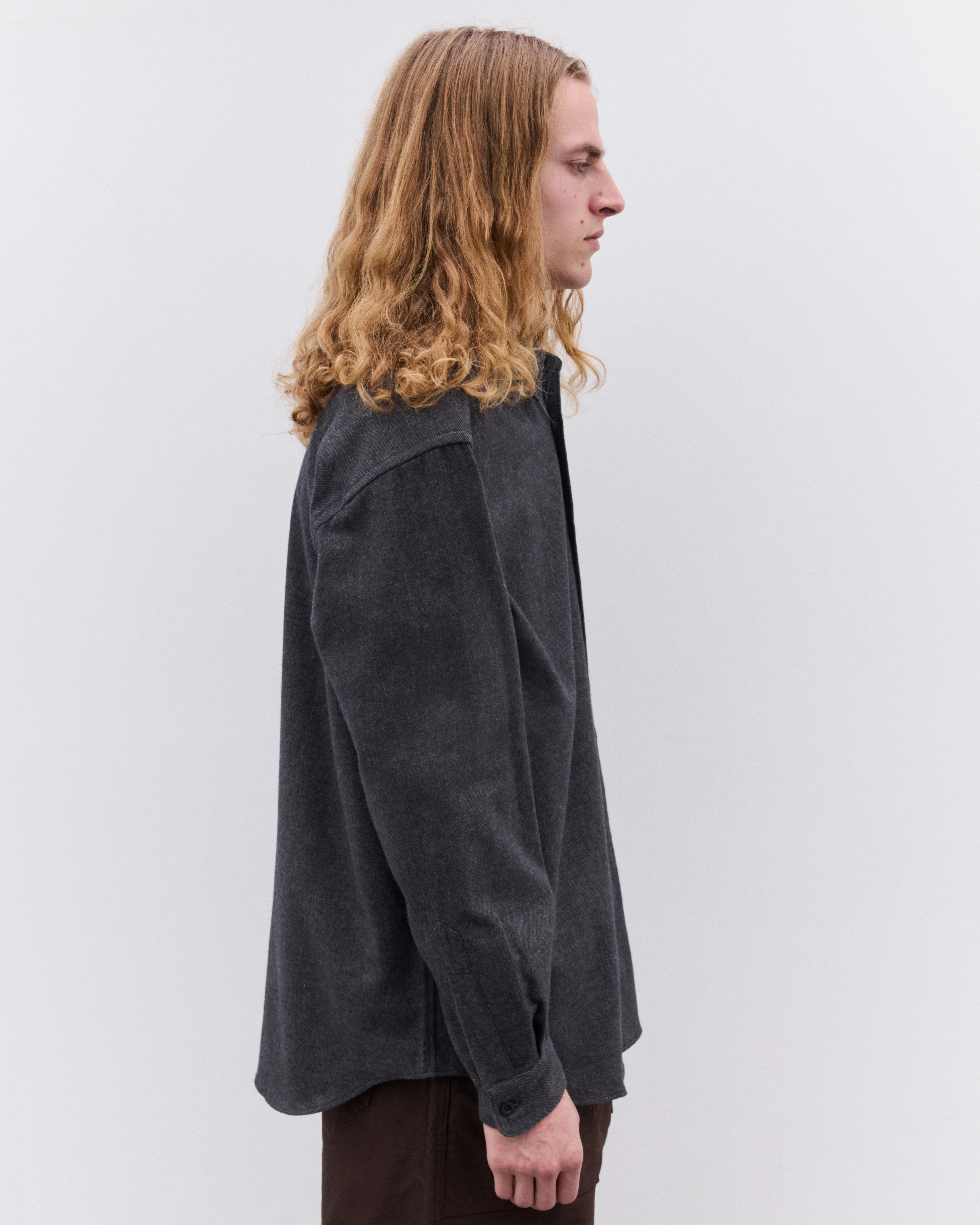CDG Homme - Men’s Brushed Cotton Shirt - (Grey) - Image 3