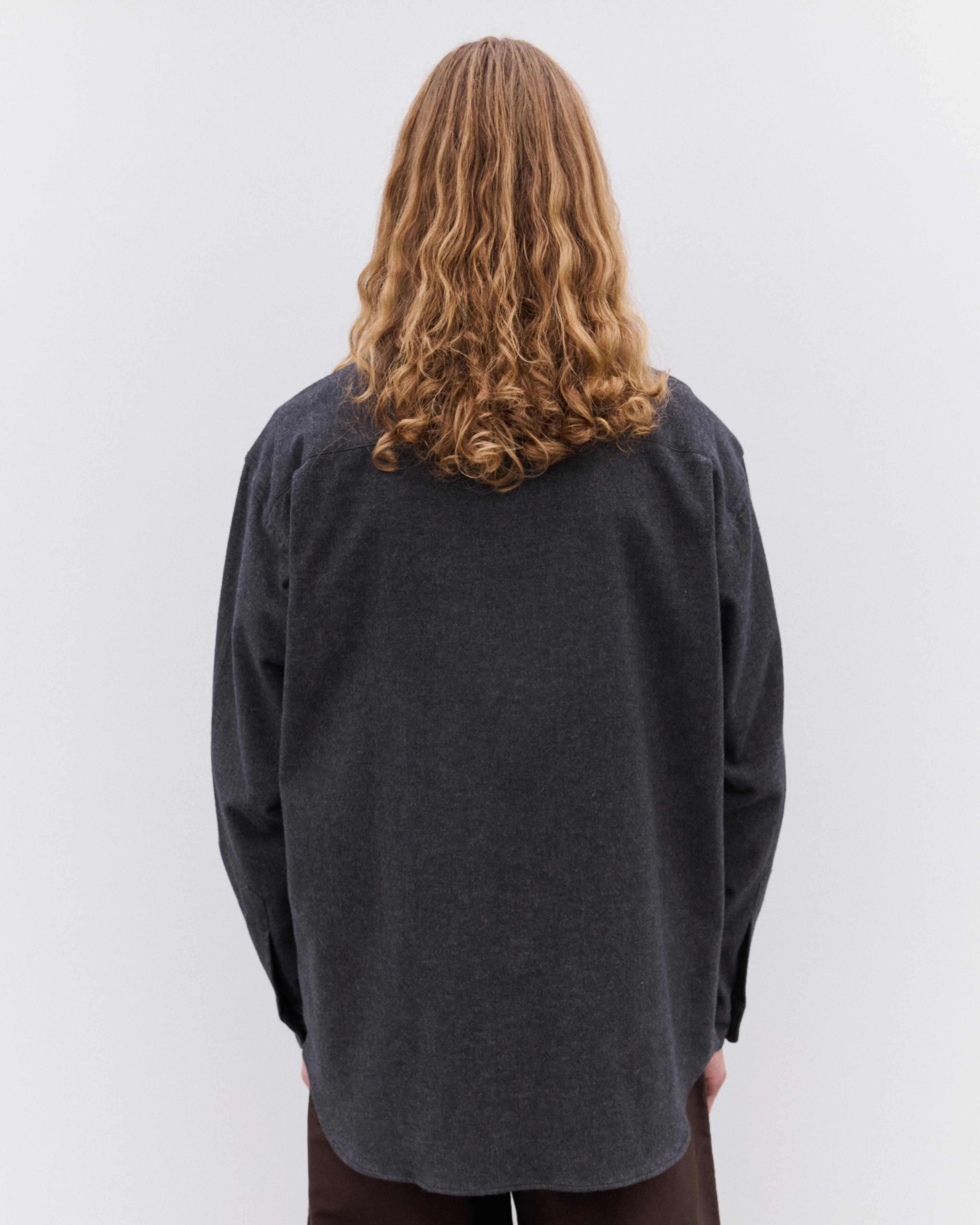 CDG Homme - Men’s Brushed Cotton Shirt - (Grey) - Image 4