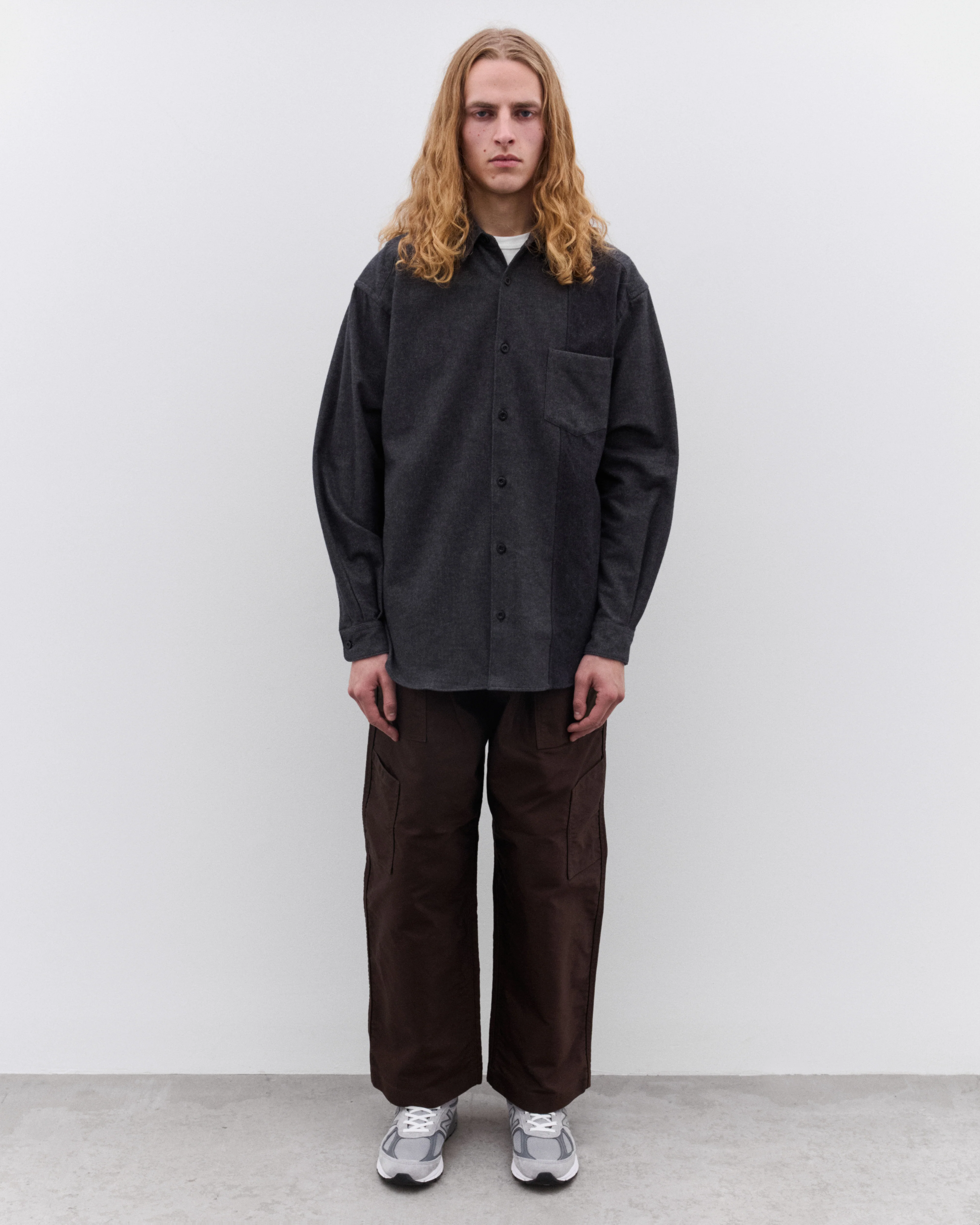 CDG Homme - Men’s Brushed Cotton Shirt - (Grey) - Image 5