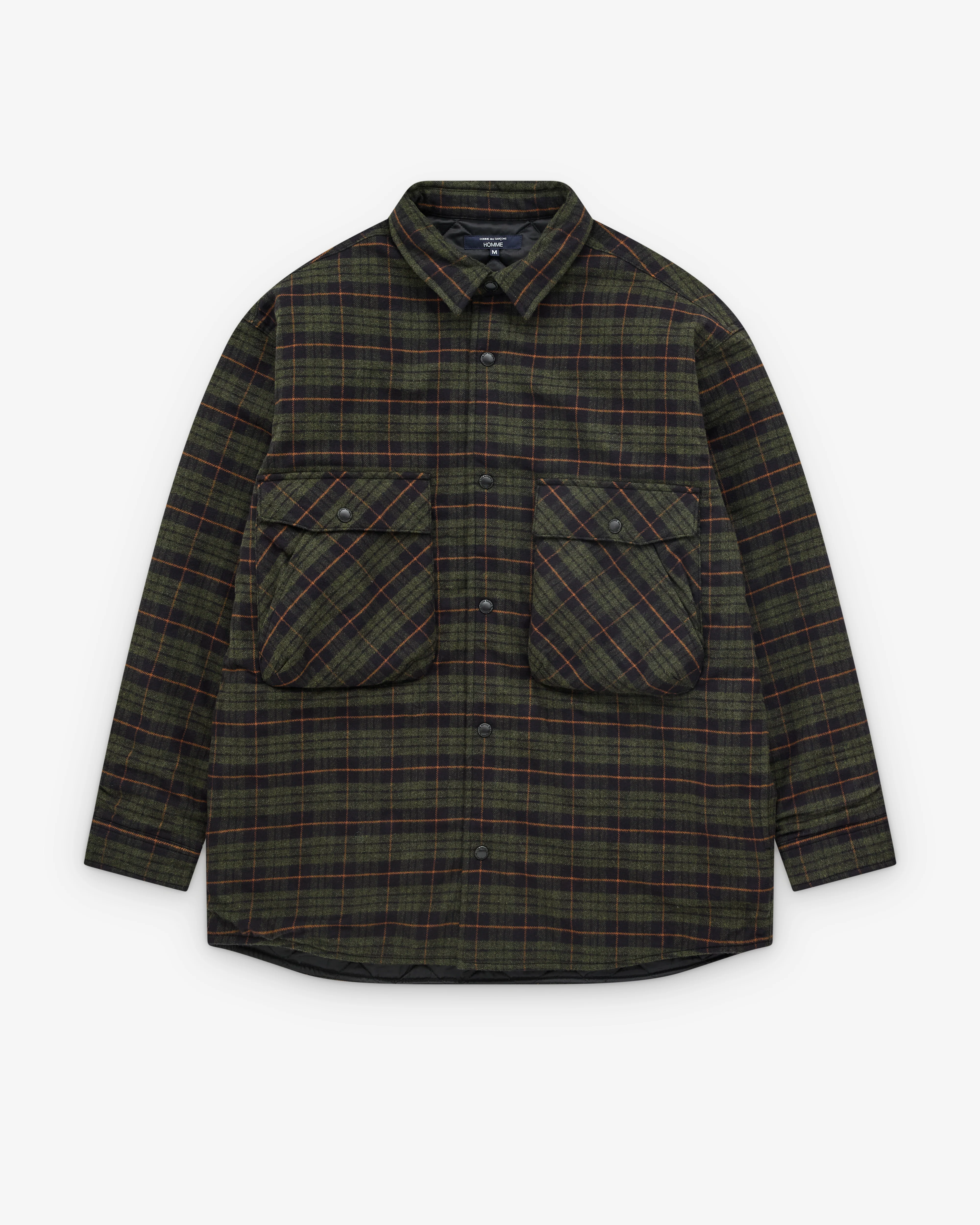 CDG Homme - Men’s Quilted Check Shirt - (Green)