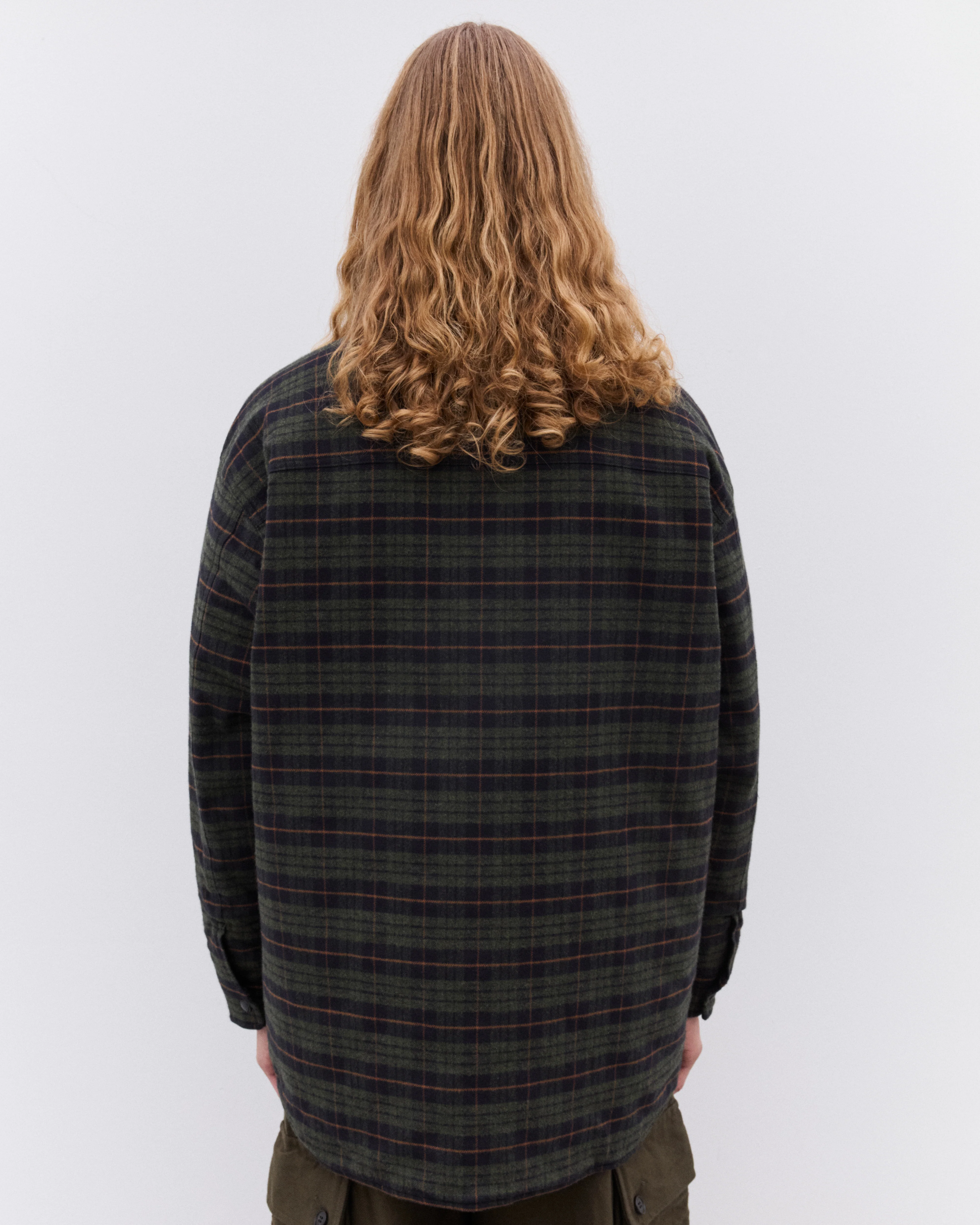 CDG Homme - Men’s Quilted Check Shirt - (Green) - Image 4