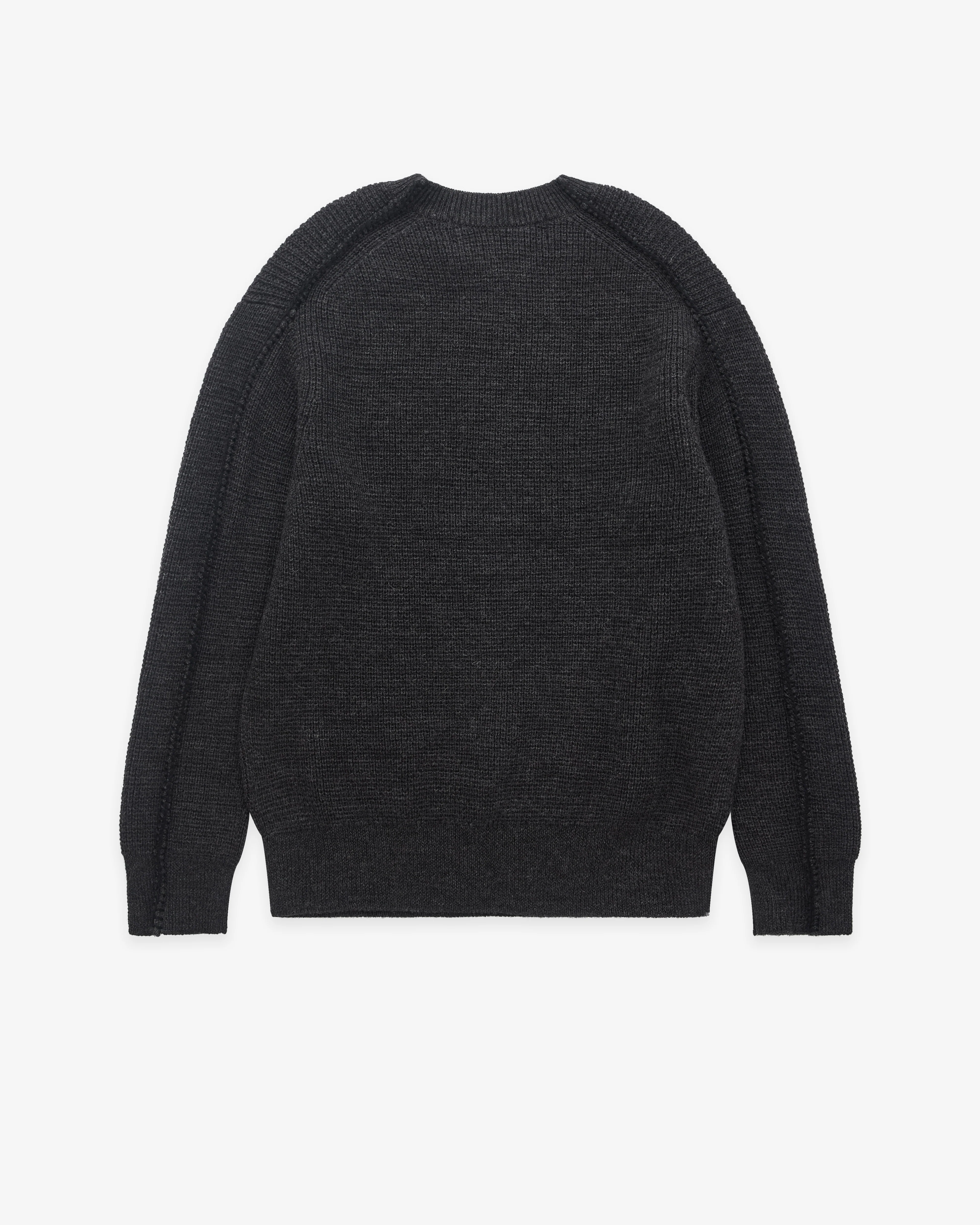 CDG Homme - Men’s Heavy Knit Sweatshirt - (Grey) - Image 2