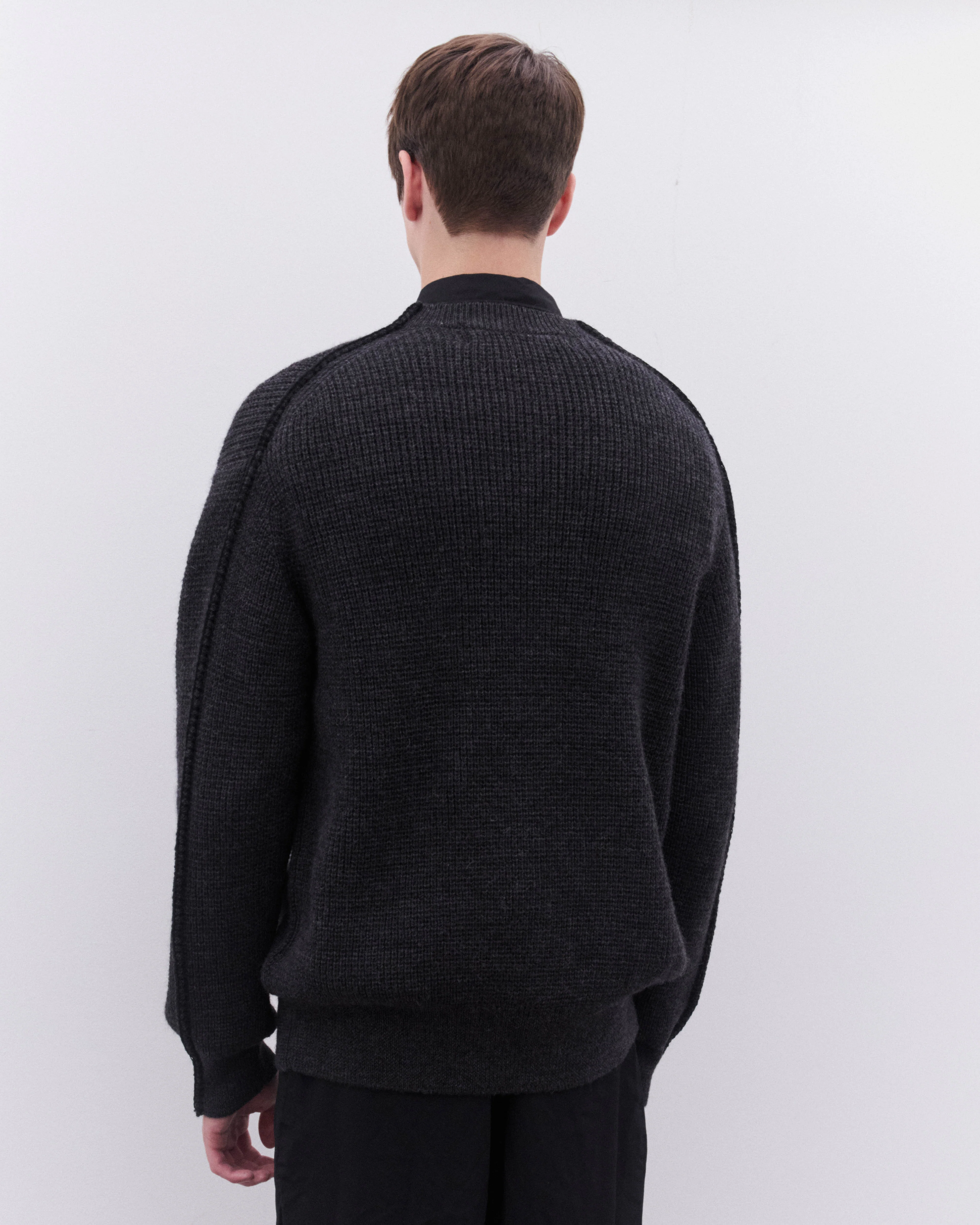 CDG Homme - Men’s Heavy Knit Sweatshirt - (Grey) - Image 5