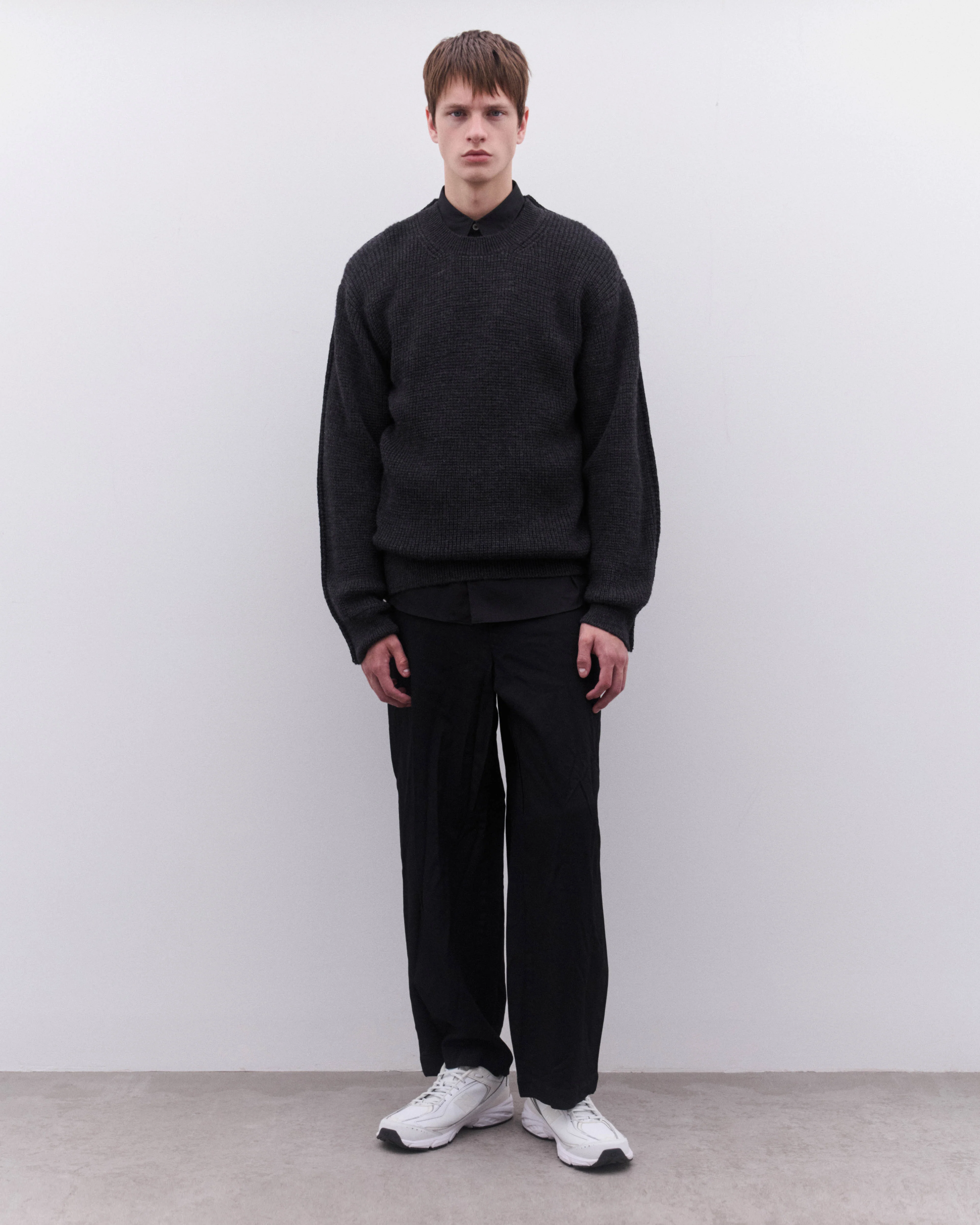 CDG Homme - Men’s Heavy Knit Sweatshirt - (Grey) - Image 6