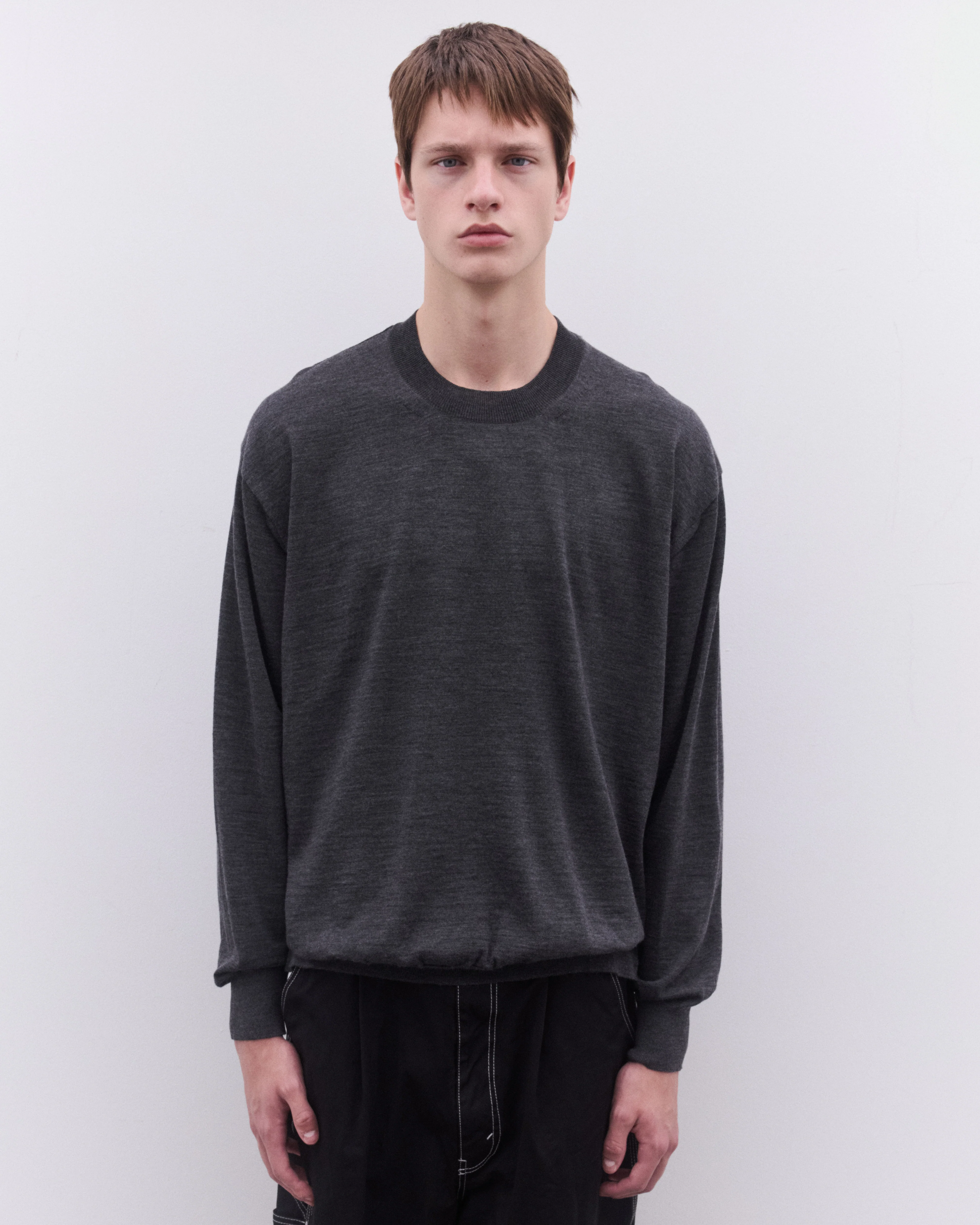 CDG Homme - Men’s Round Neck Sweater - (Grey) - Image 3