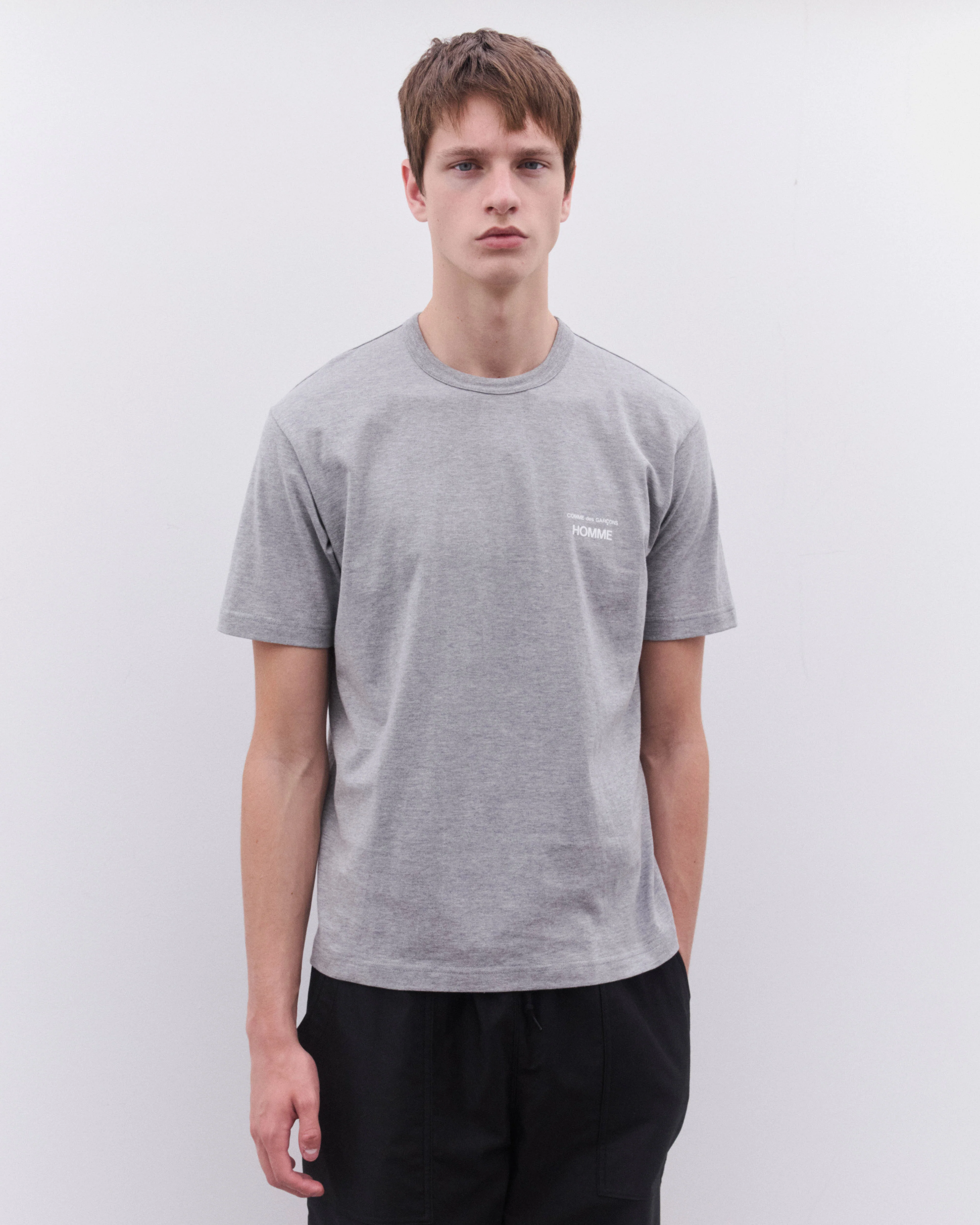 CDG Homme - Men’s Logo T-Shirt - (Grey) - Image 3