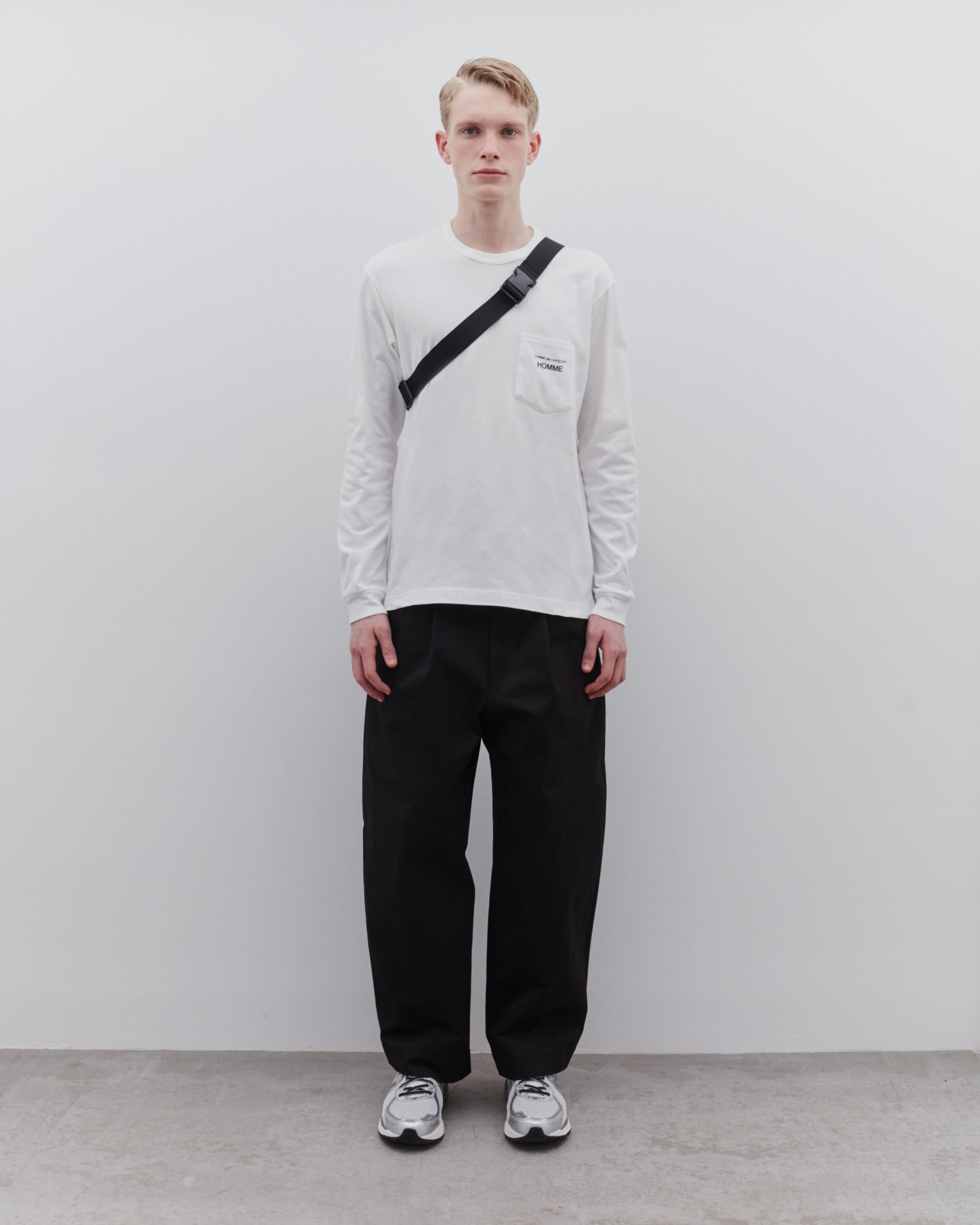 CDG Homme - Men’s Long Sleeve T-Shirt - (White) - Image 5