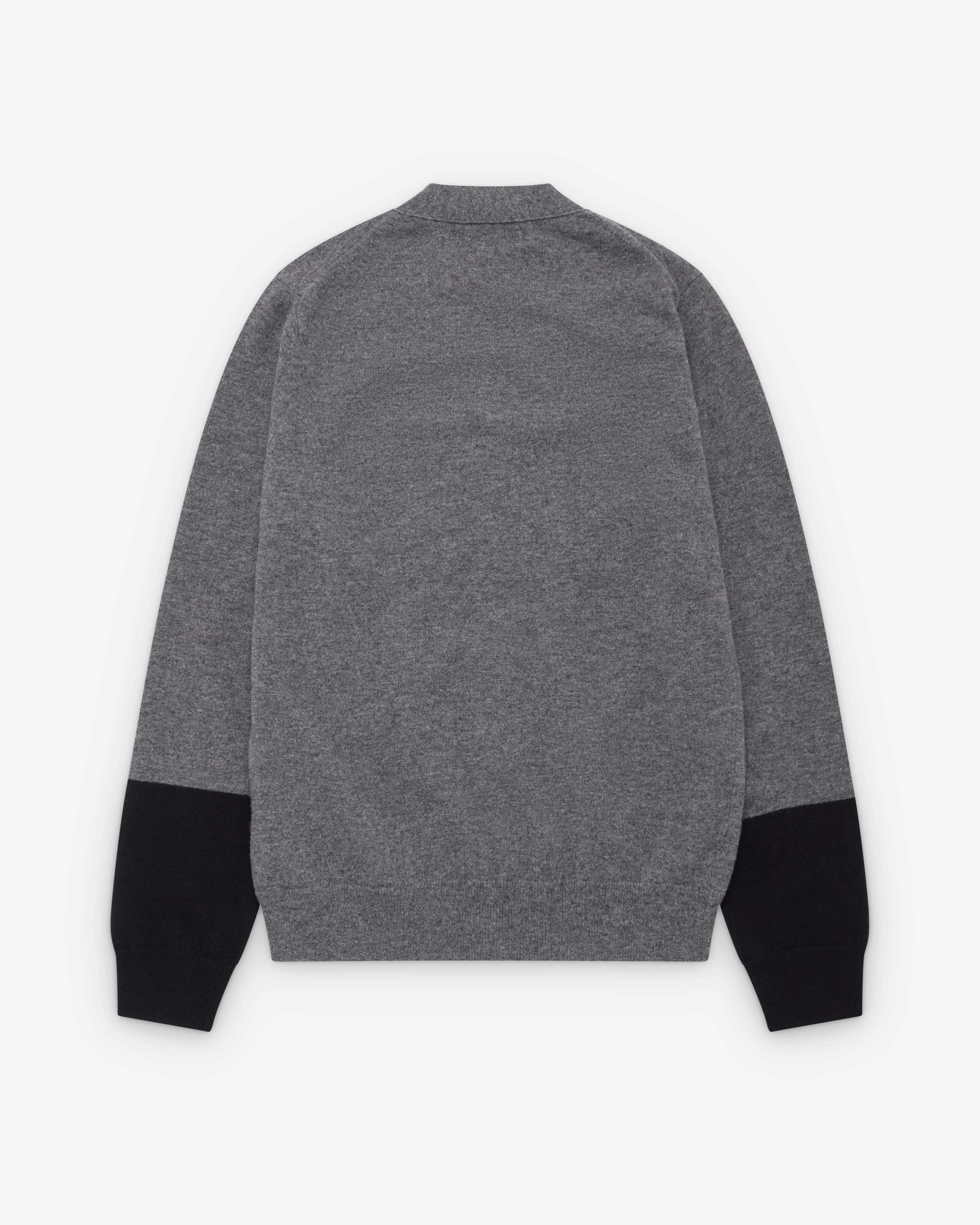 CDG Shirt Forever - V-Neck Contrast Cardigan - (Grey/Black) - Image 2