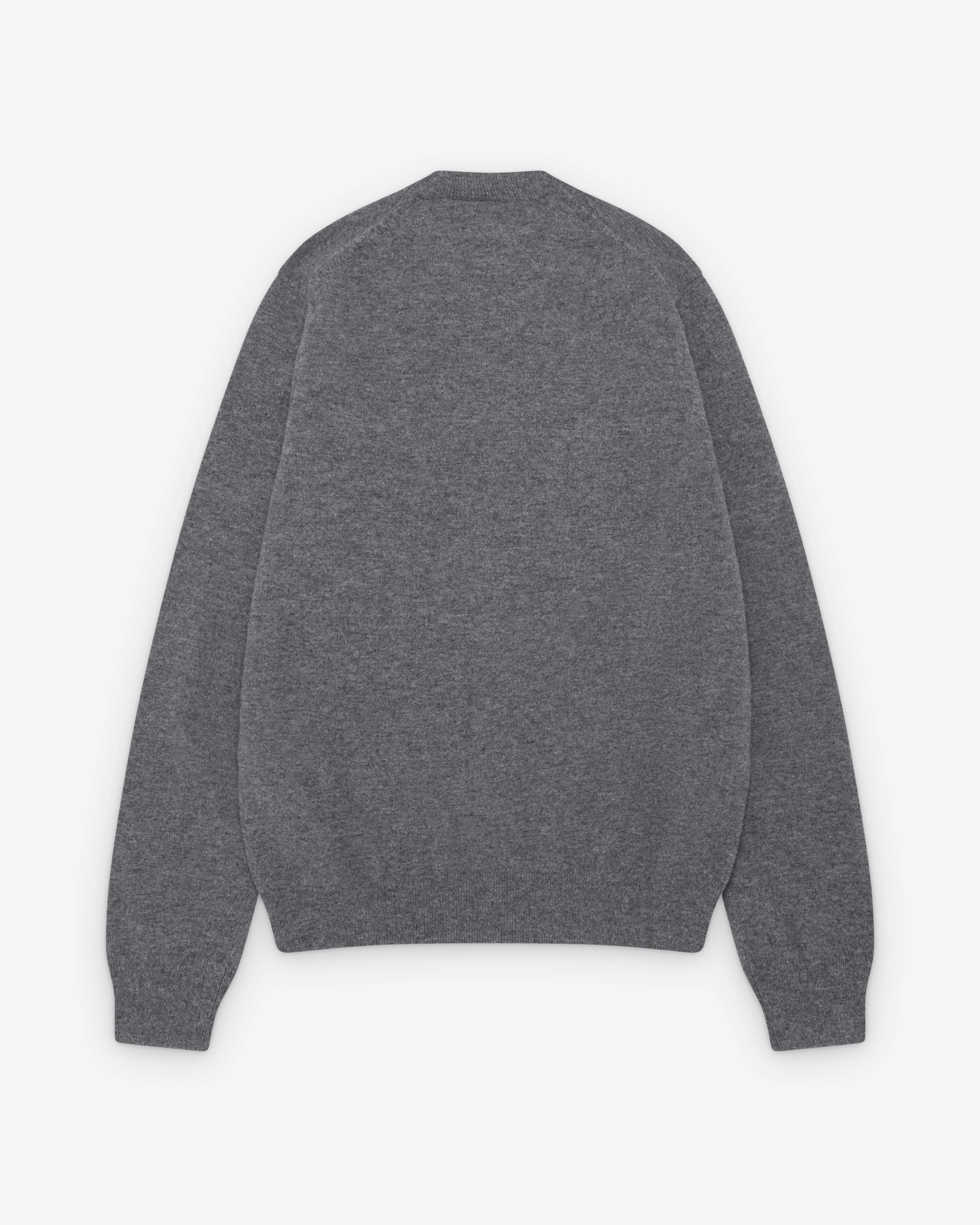 CDG Shirt Forever - Round Neck Lambswool Cardigan - (Grey) - Image 2