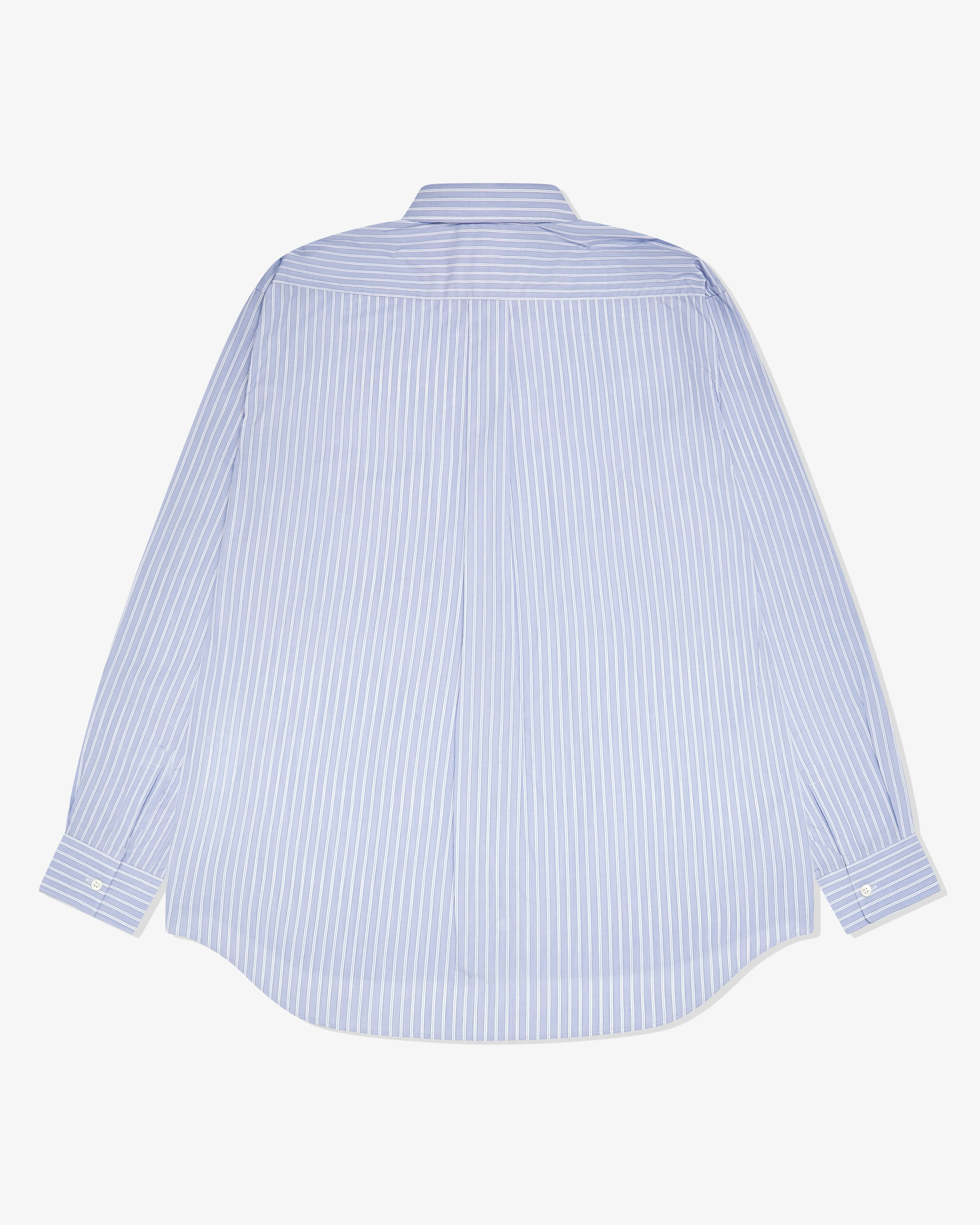CDG Shirt Forever - Wide Fit Cotton Shirt - (Blue Contrast Stripe) - Image 2