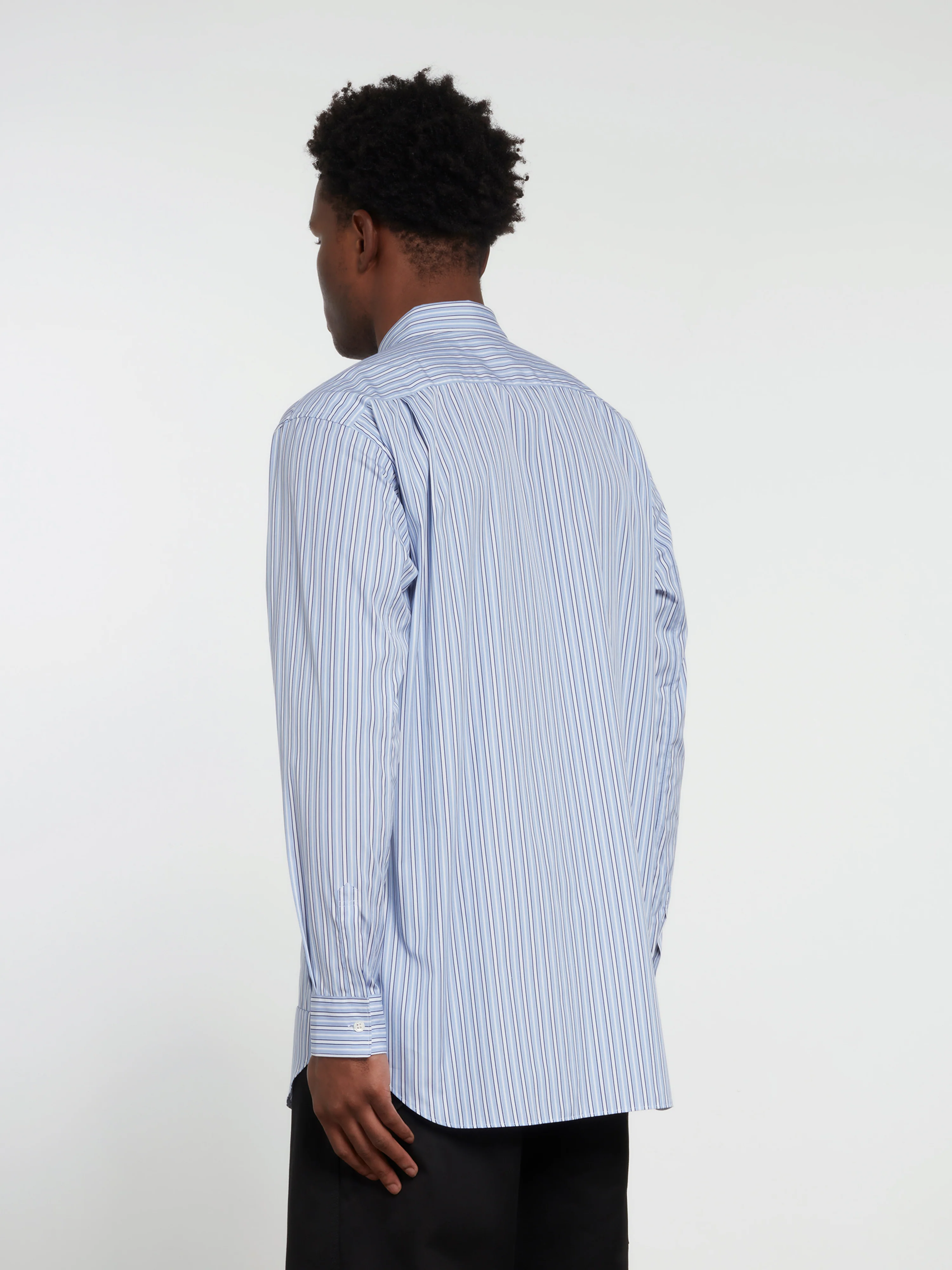 CDG Shirt Forever - Classic Fit Contrast Patchwork Shirt - (Stripe 2/Mix) - Image 5